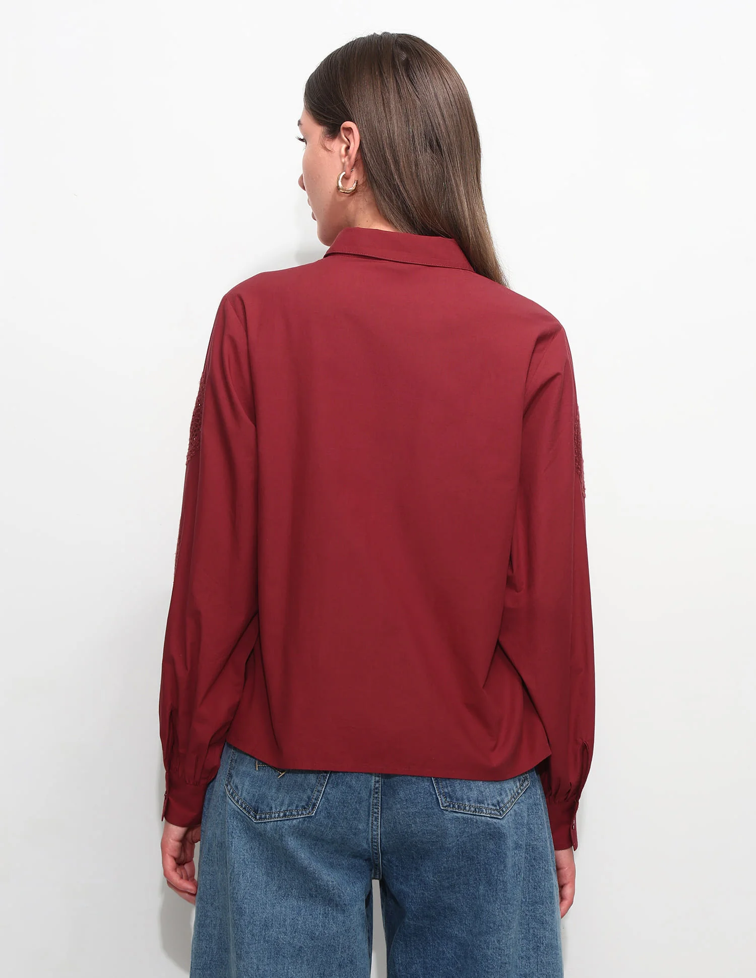 Relaxed Fit Solid Shirt With Embroidery - Image 5