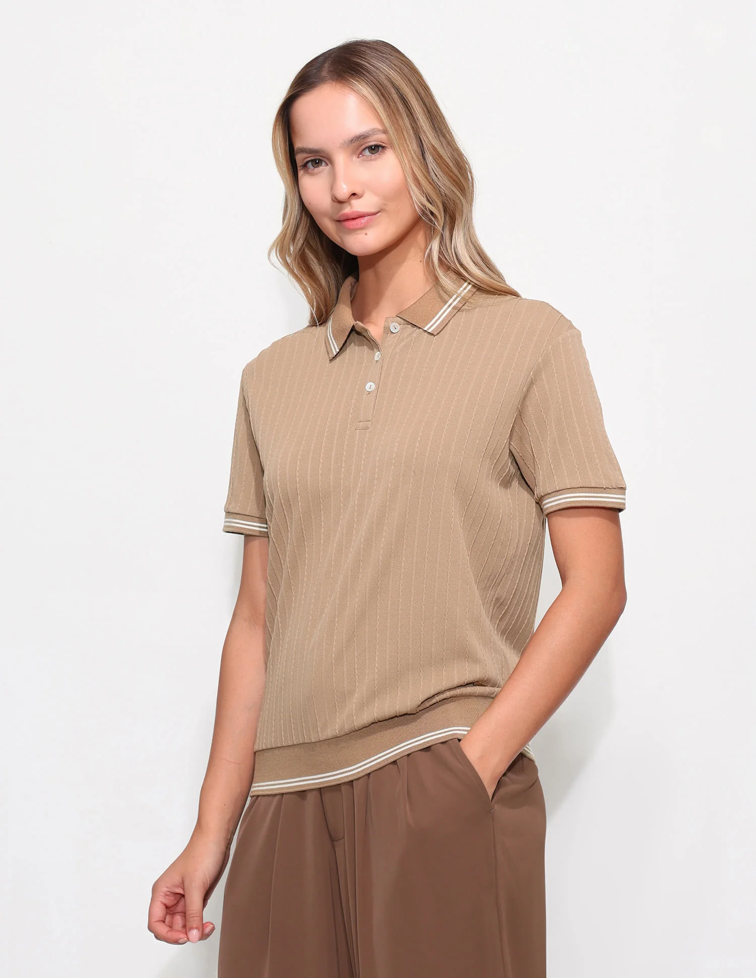 Relaxed Fit Textured Polo Shirt - Image 4