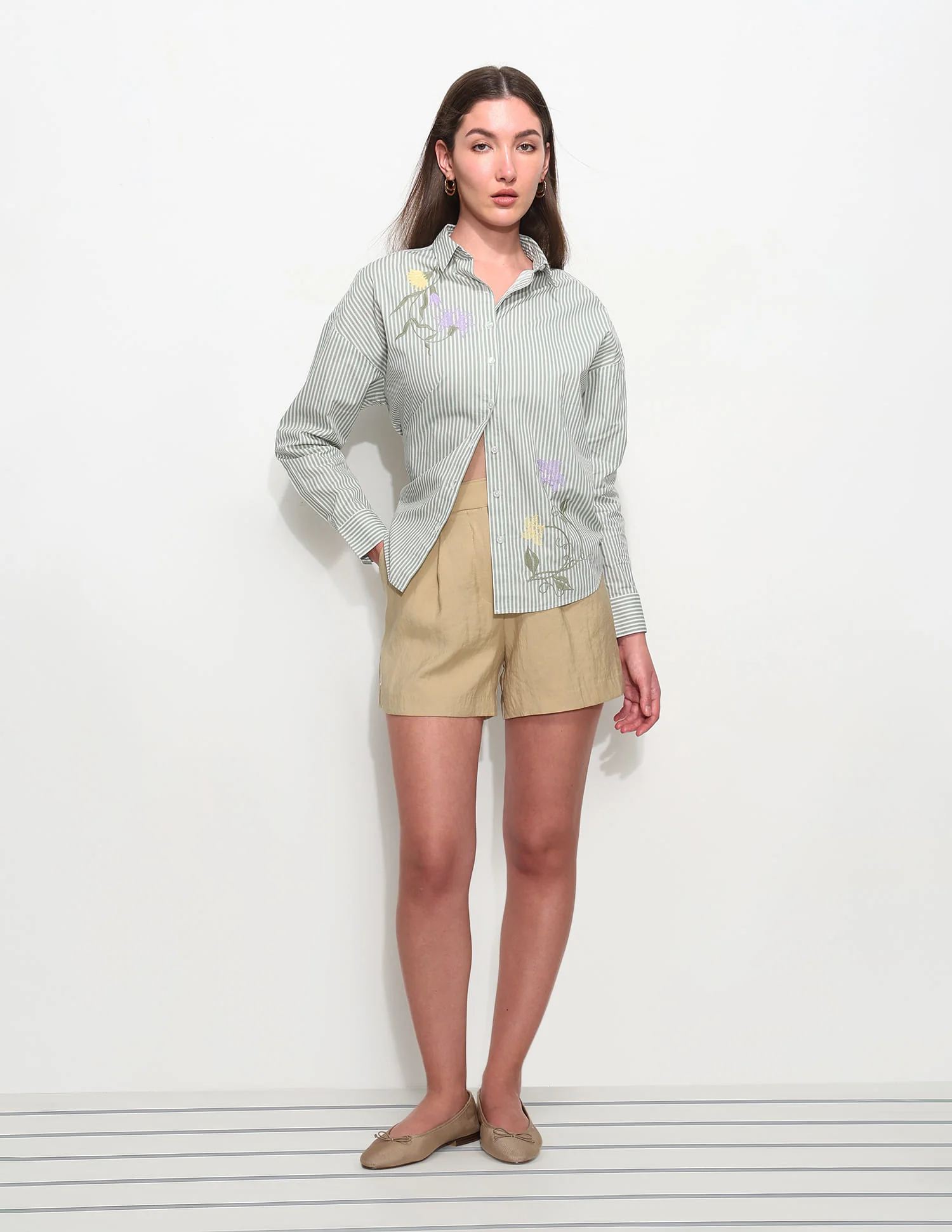 Relaxed Striped Shirt With Embroidery - Image 3
