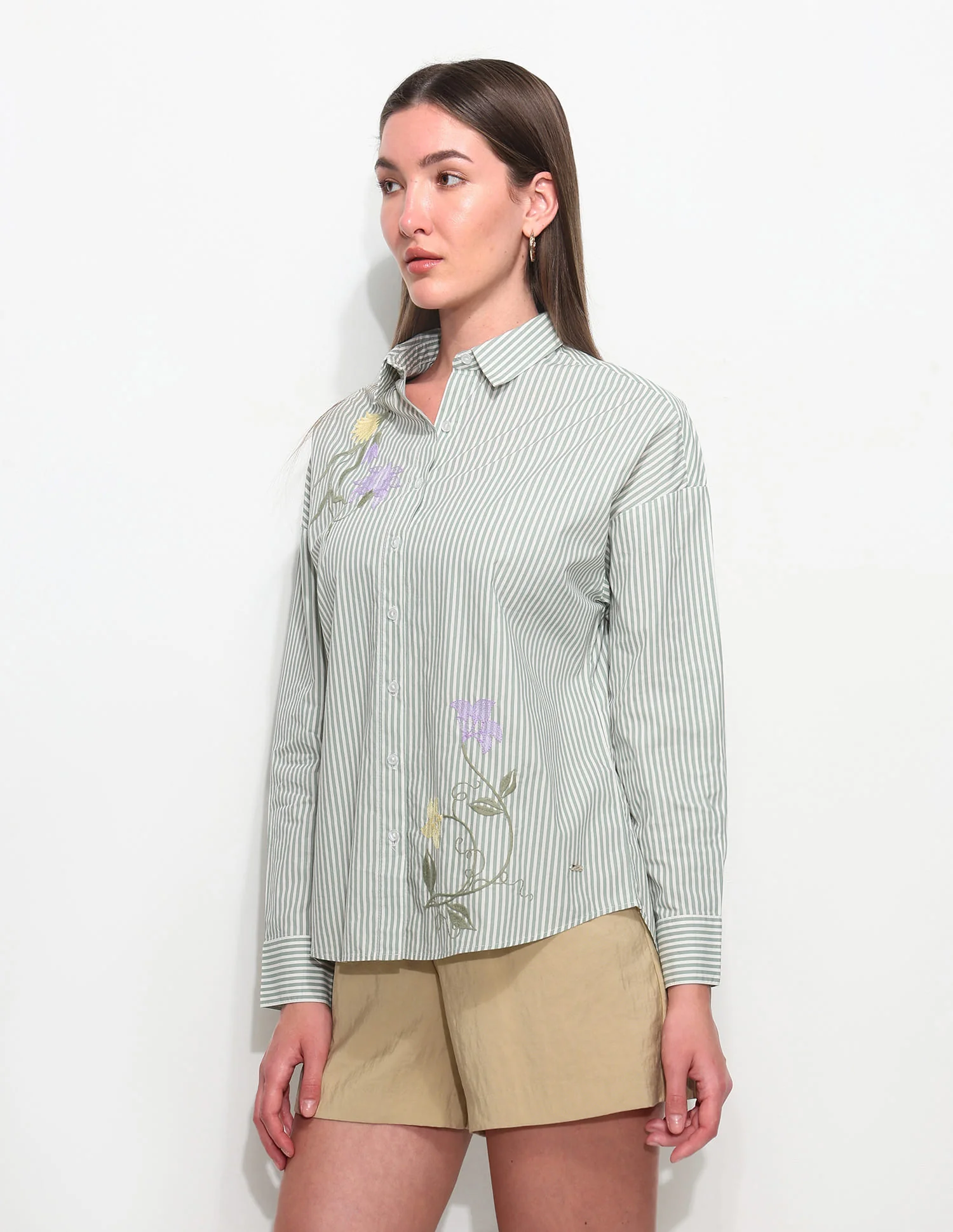 Relaxed Striped Shirt With Embroidery - Image 4