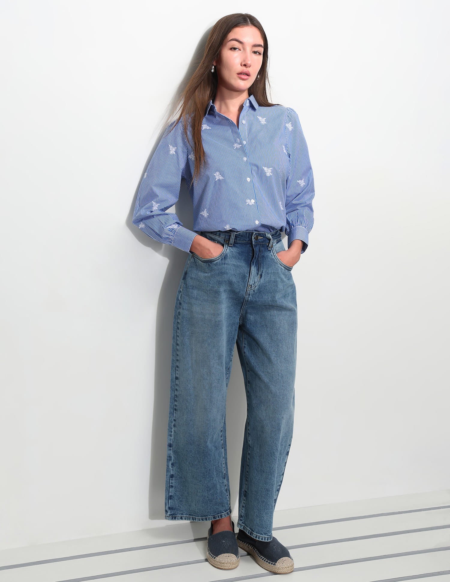 Relaxed Striped Shirt With Embroidery - Image 3