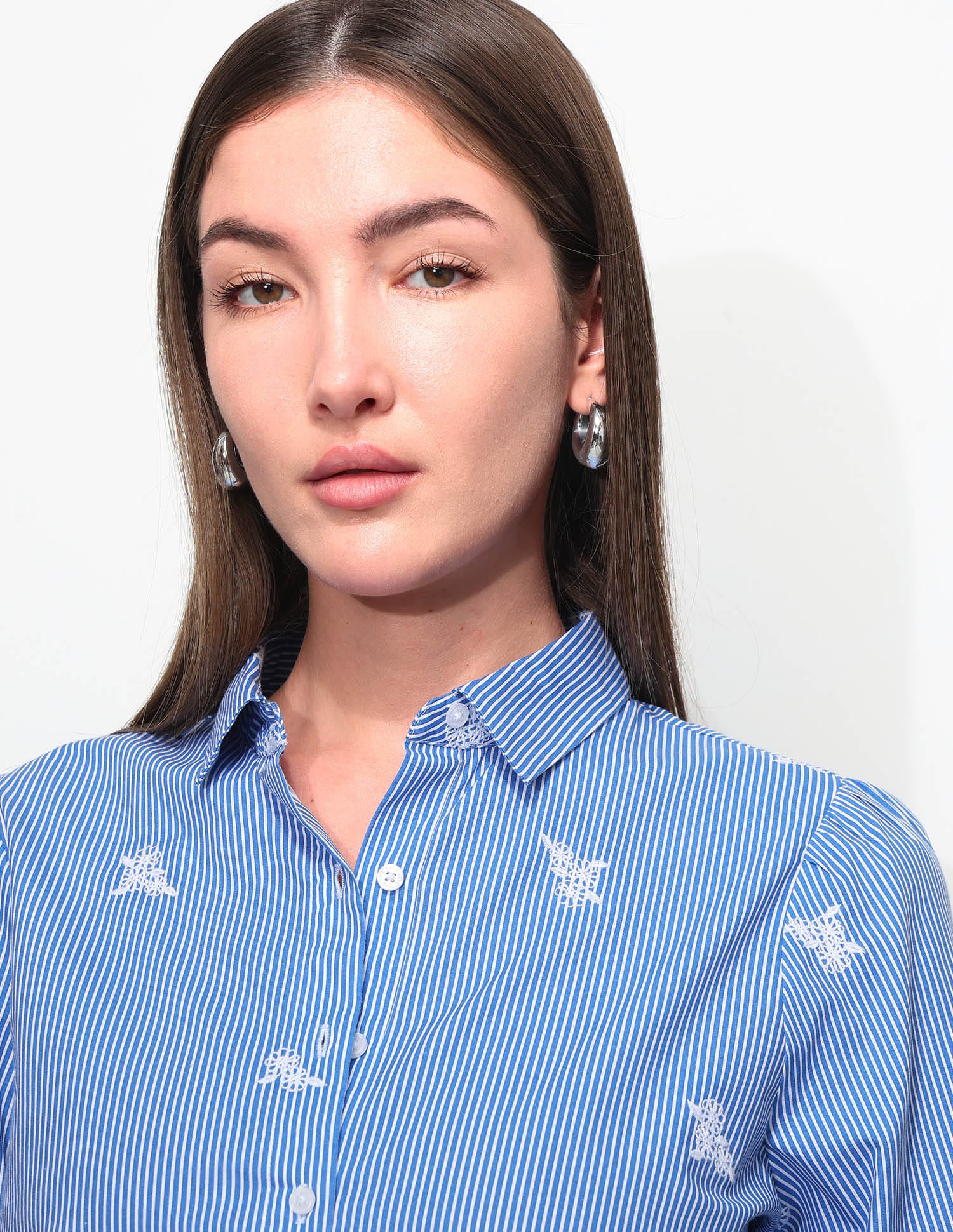 Relaxed Striped Shirt With Embroidery - Image 7