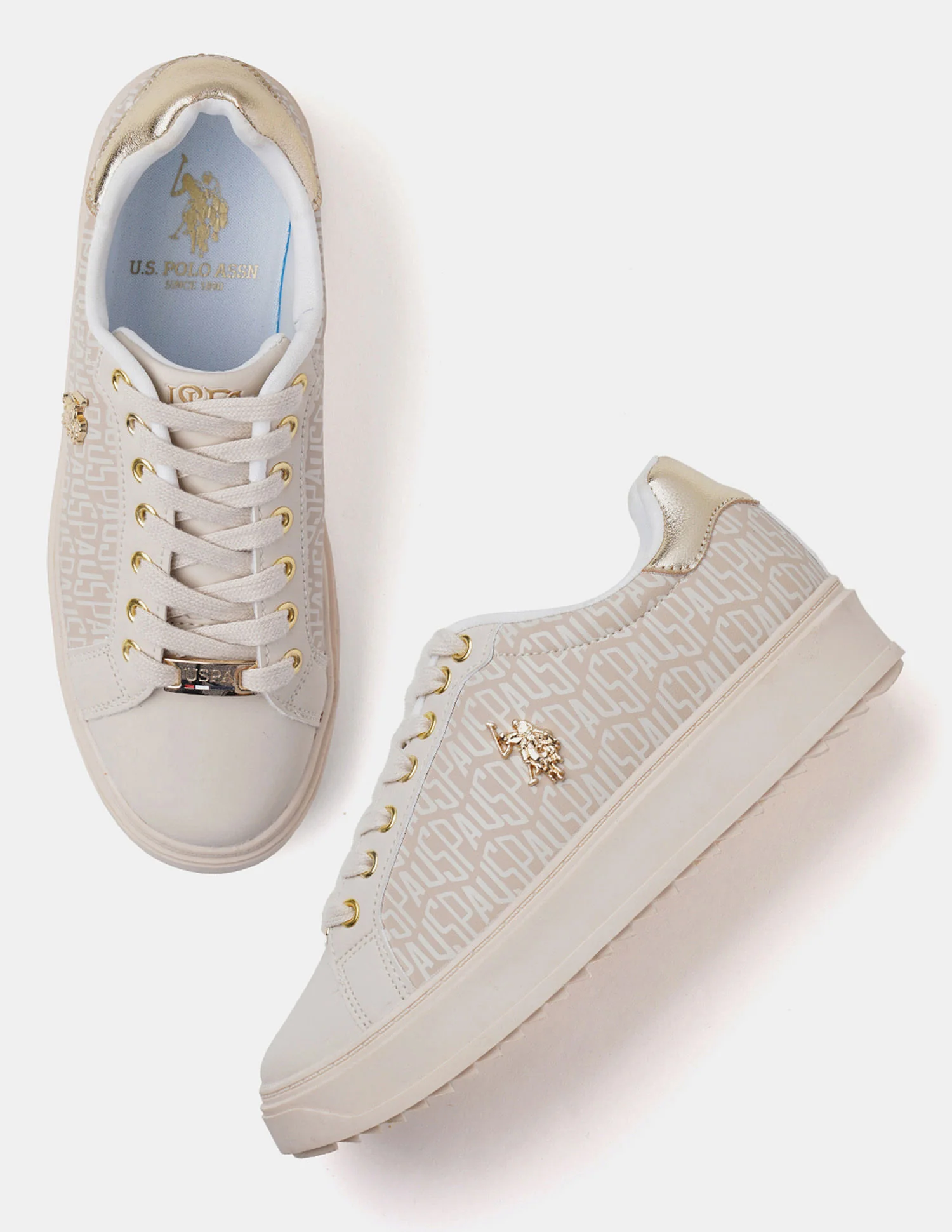 Round Toe Brand Printed Narcisa Sneakers - Image 3