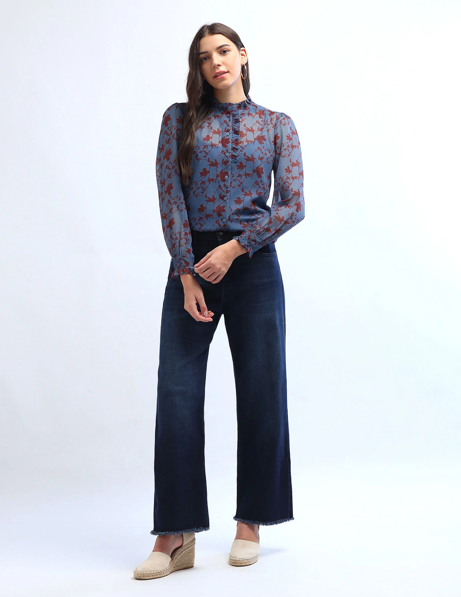 Ruffled Button Down Top - Image 3