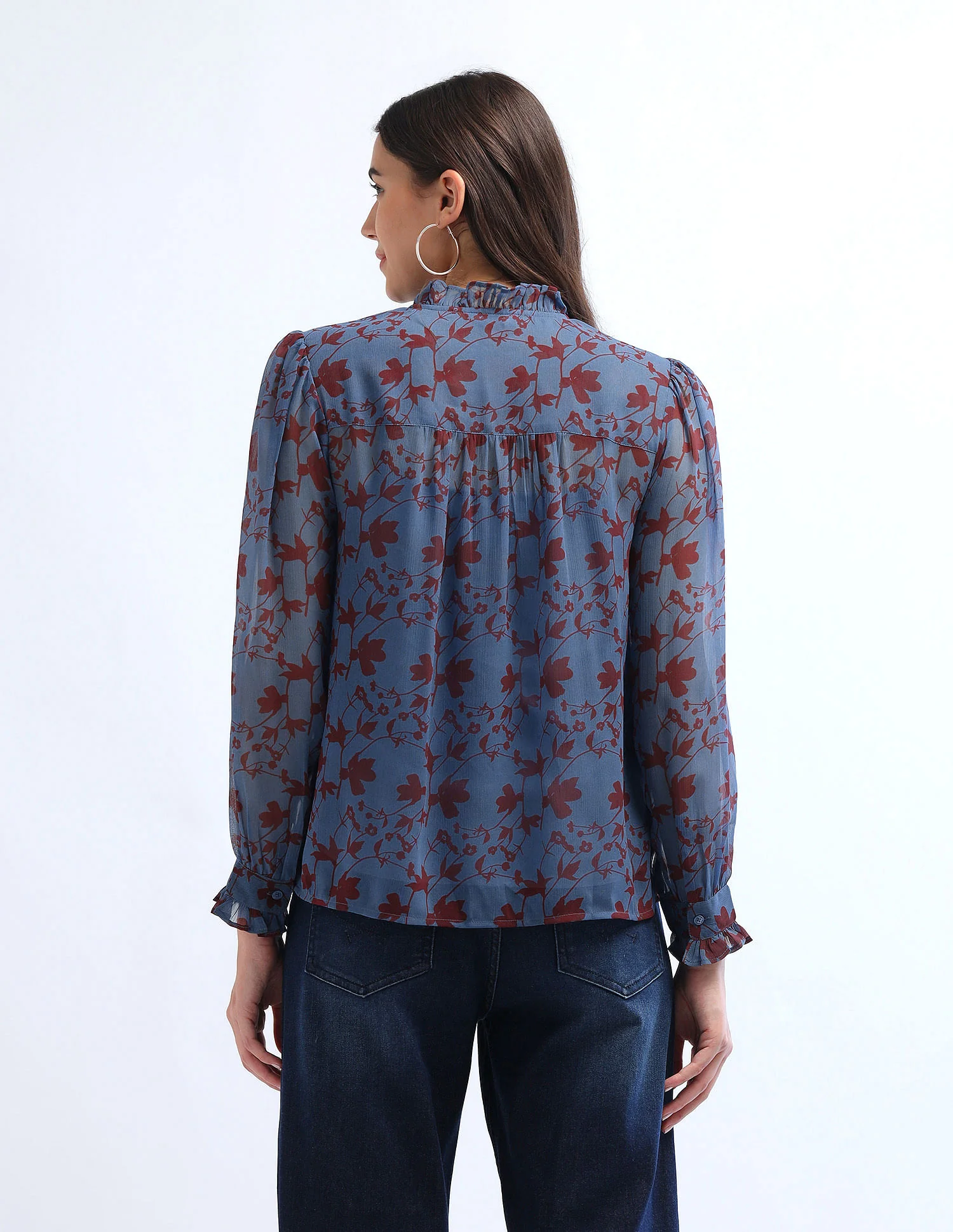 Ruffled Button Down Top - Image 5