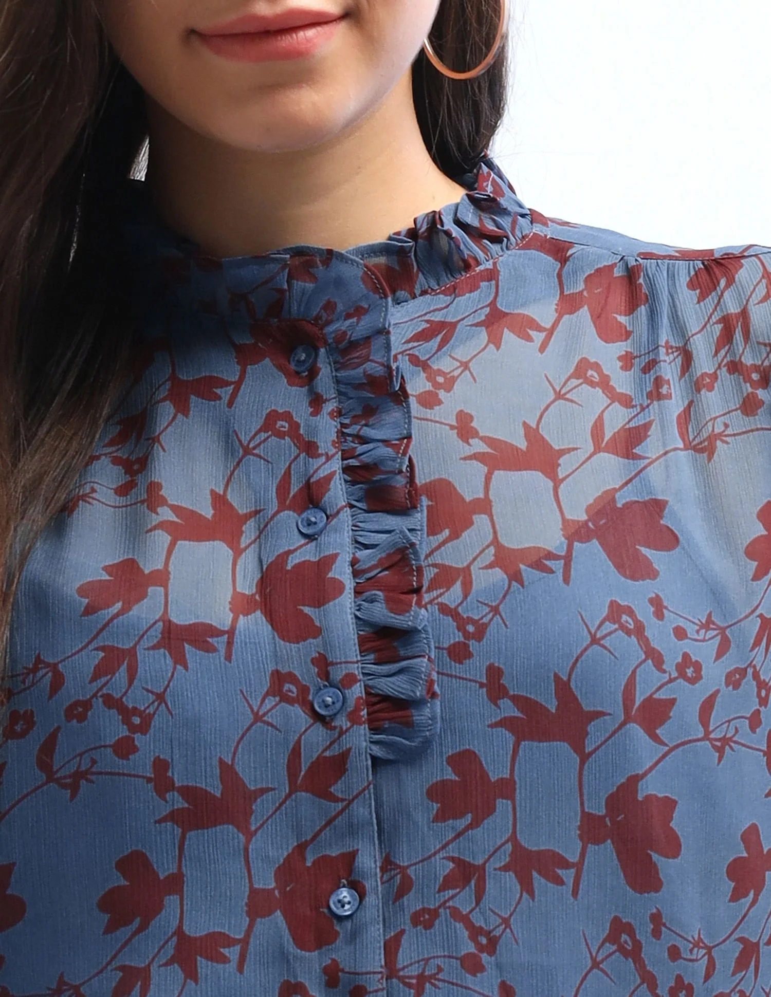 Ruffled Button Down Top - Image 7
