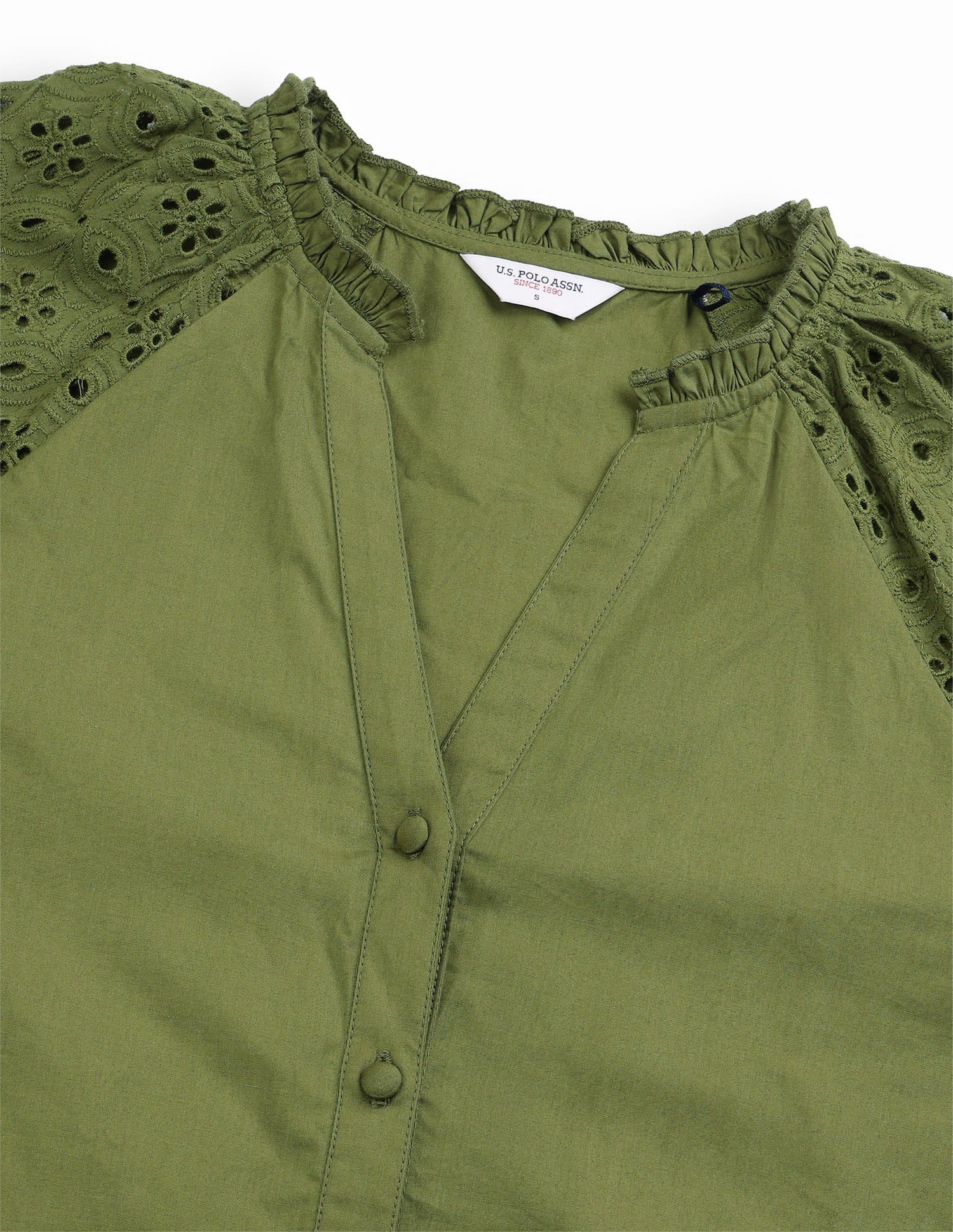 Schiffli Detail Relaxed Fit Top - Image 7