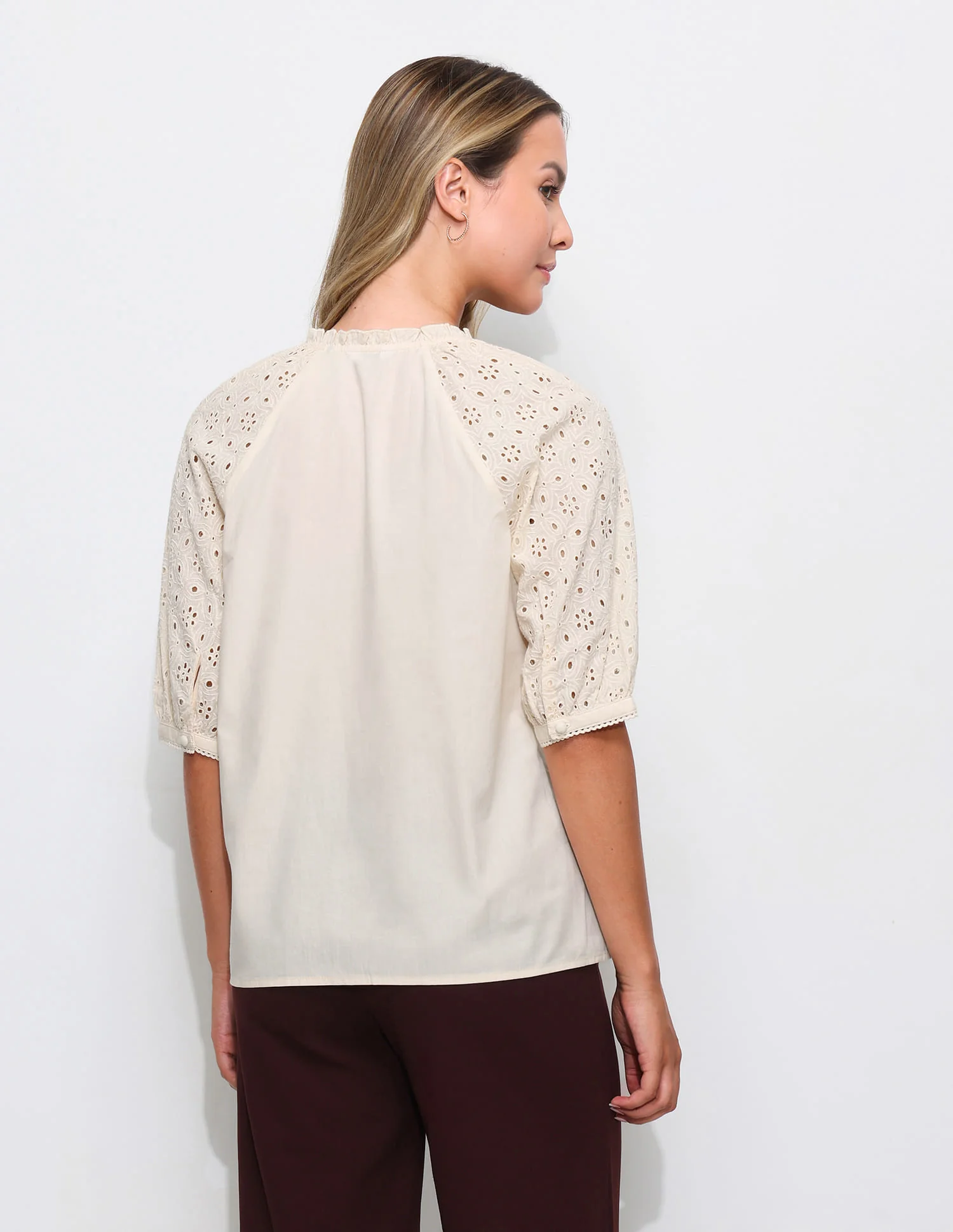 Schiffli Detail Relaxed Fit Top - Image 5