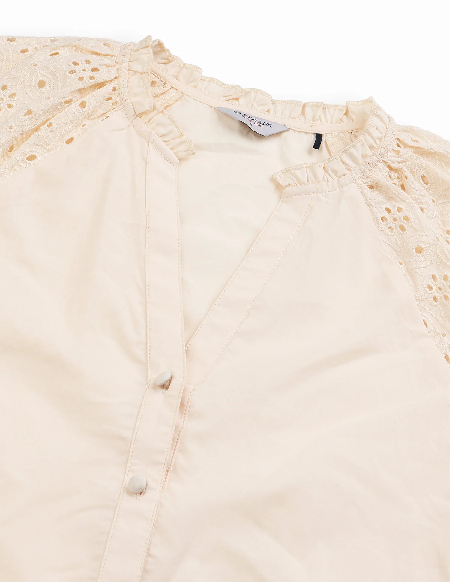 Schiffli Detail Relaxed Fit Top - Image 8