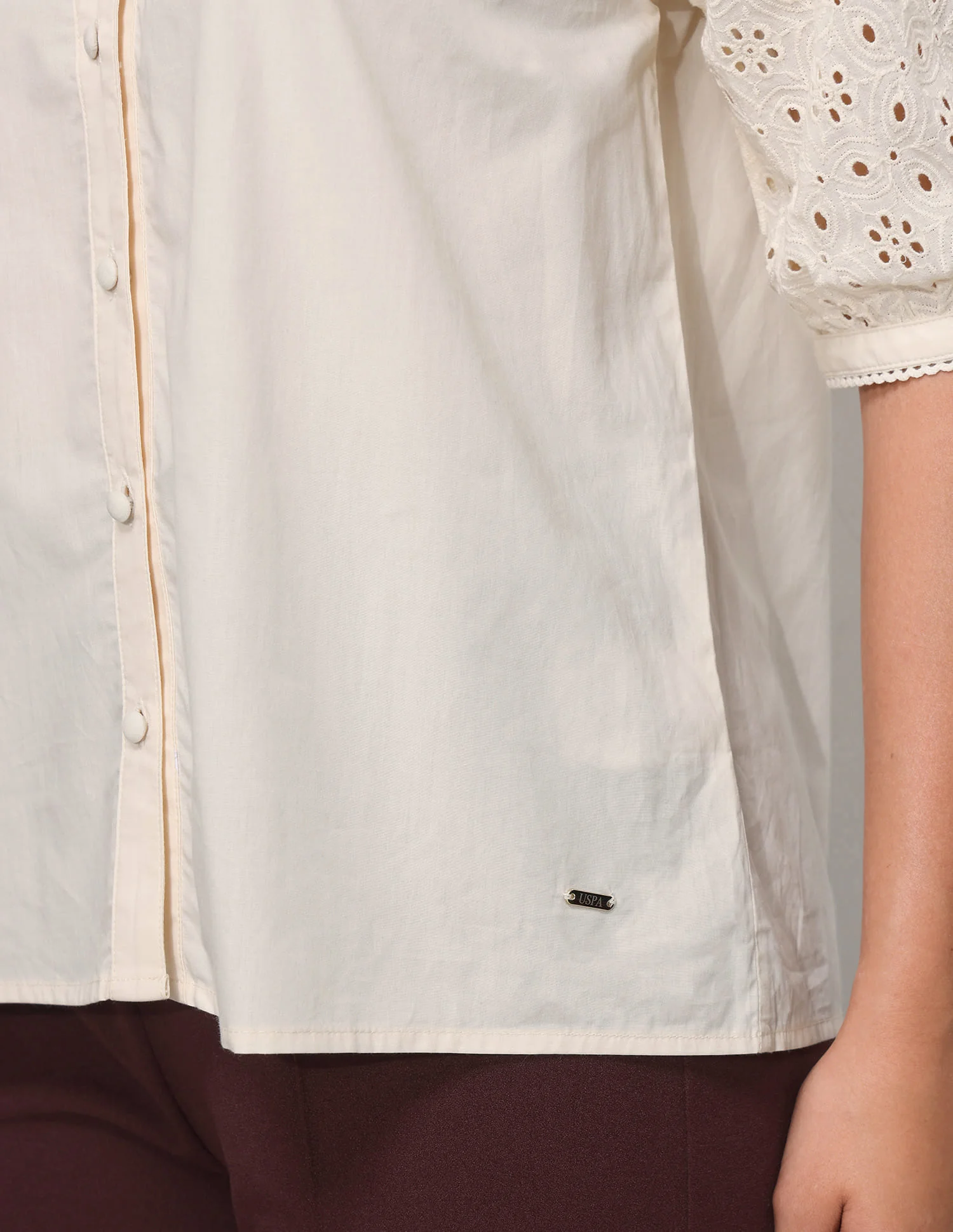 Schiffli Detail Relaxed Fit Top - Image 9