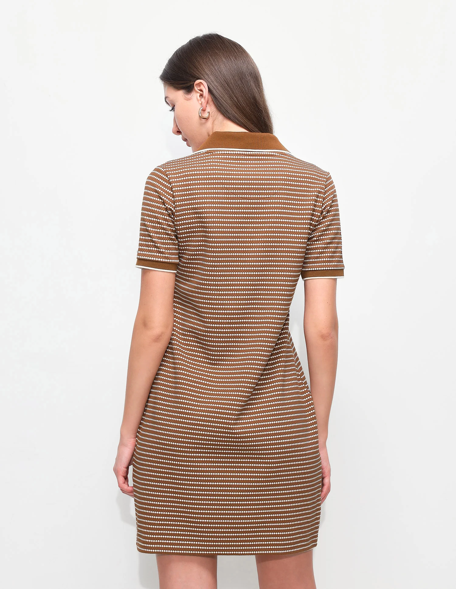 Self Design Horizontal Striped Midi T-Shirt Dress - Image 5