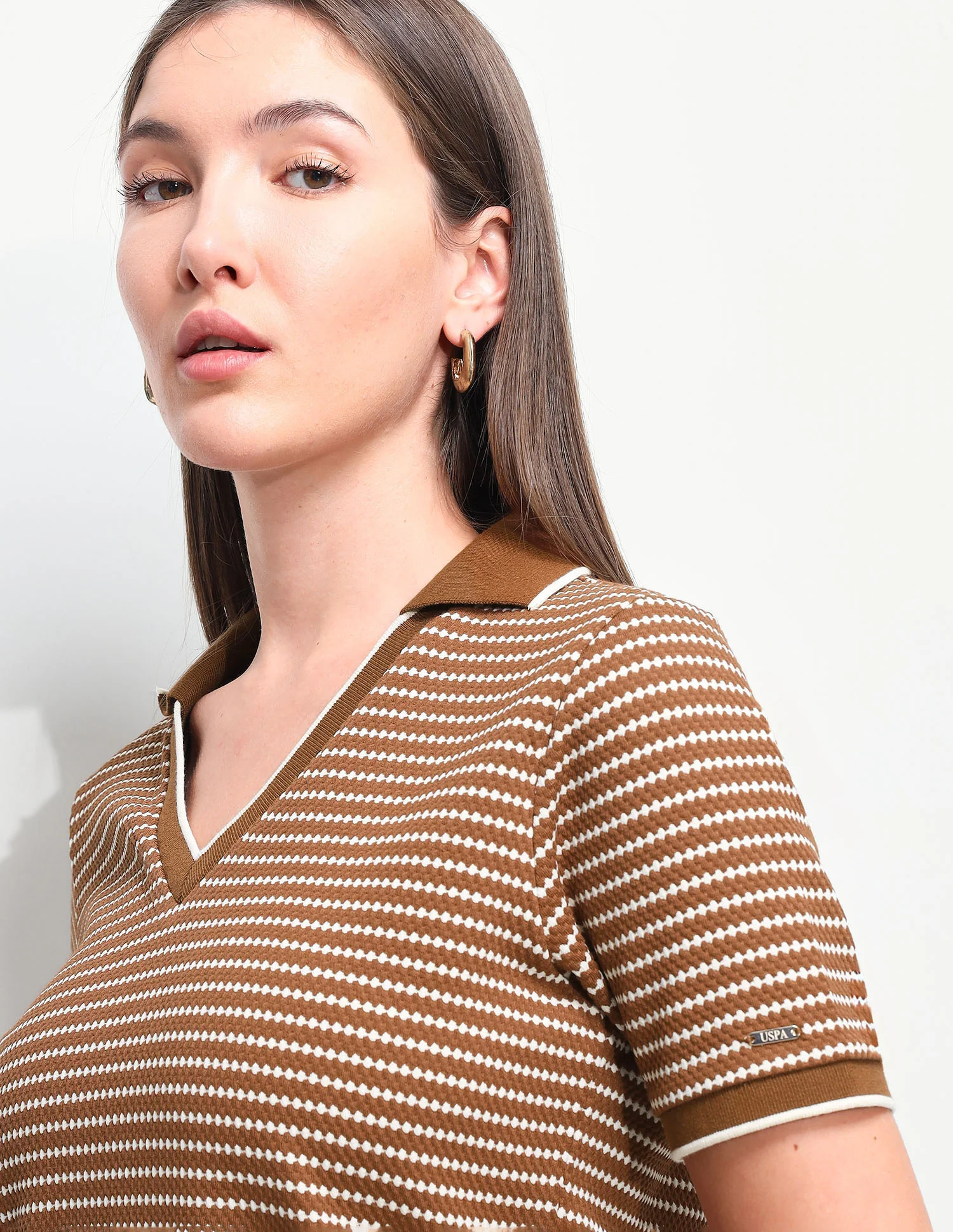 Self Design Horizontal Striped Midi T-Shirt Dress - Image 7