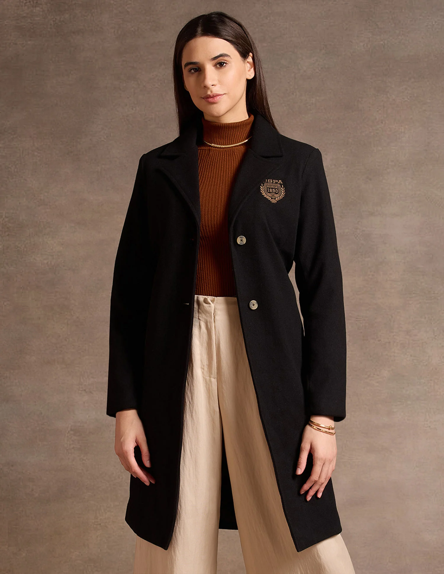 Shoulder Patch Long Line Jacket