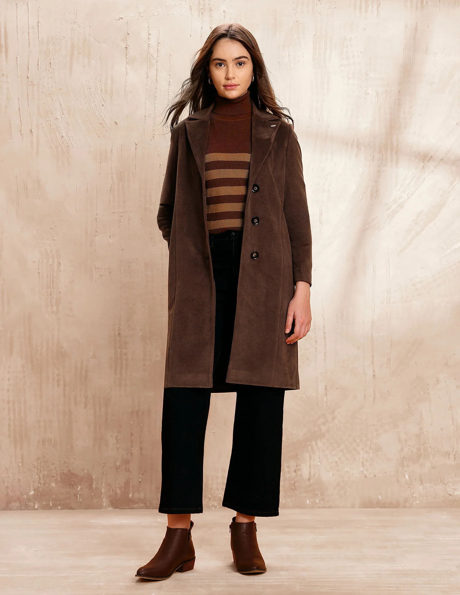 Single Breasted Notch Lapel Coat - Image 3