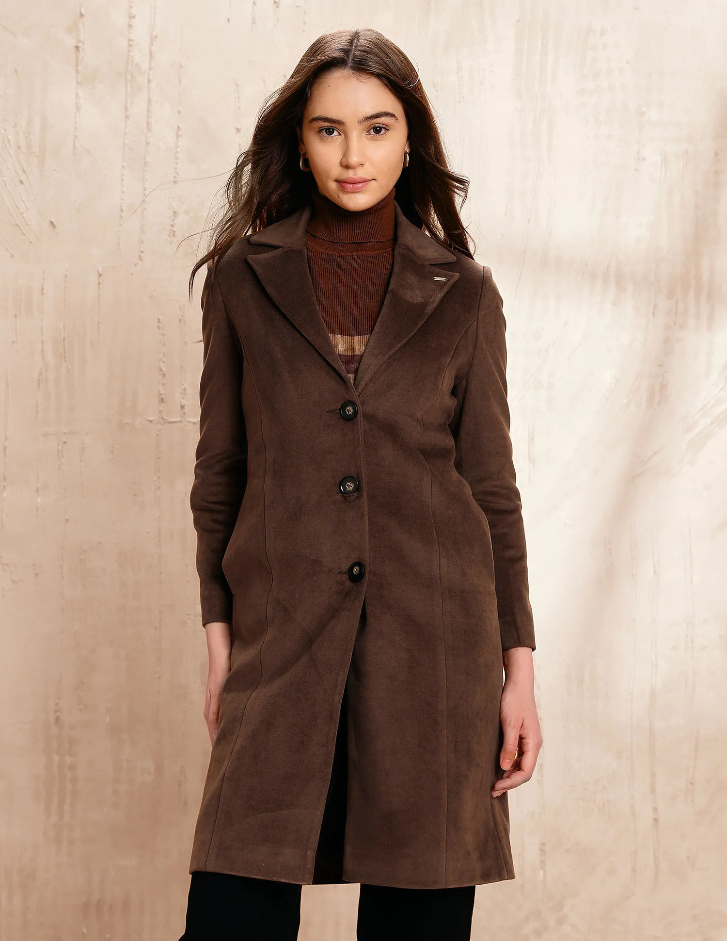 Single Breasted Notch Lapel Coat - Image 6