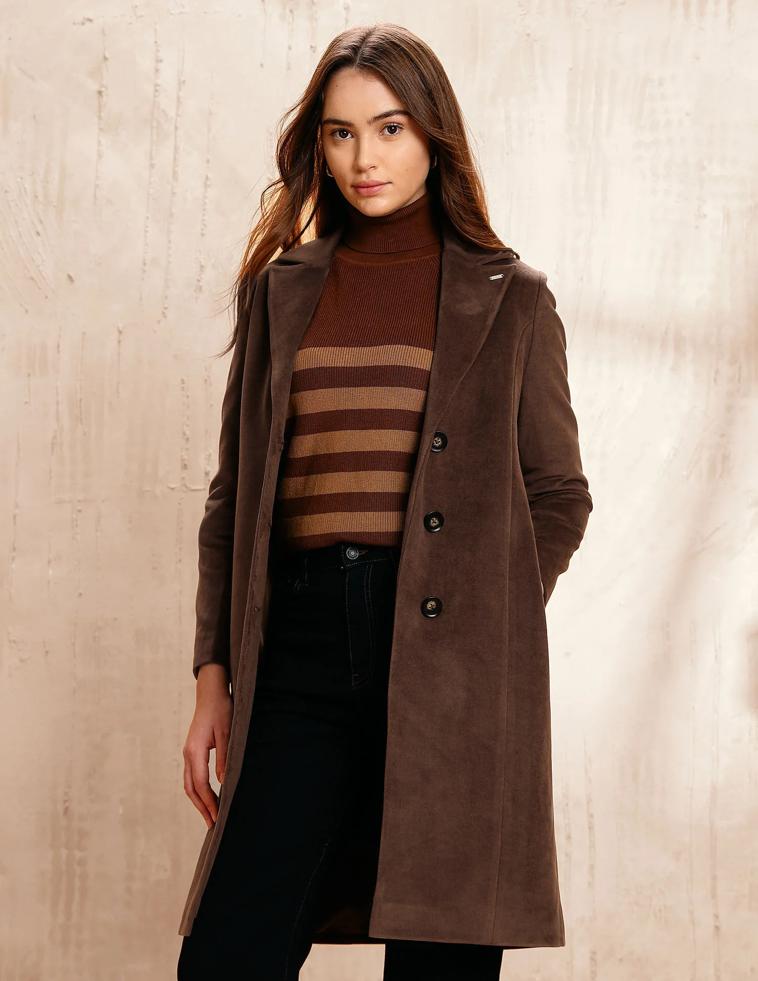 Single Breasted Notch Lapel Coat - Image 9