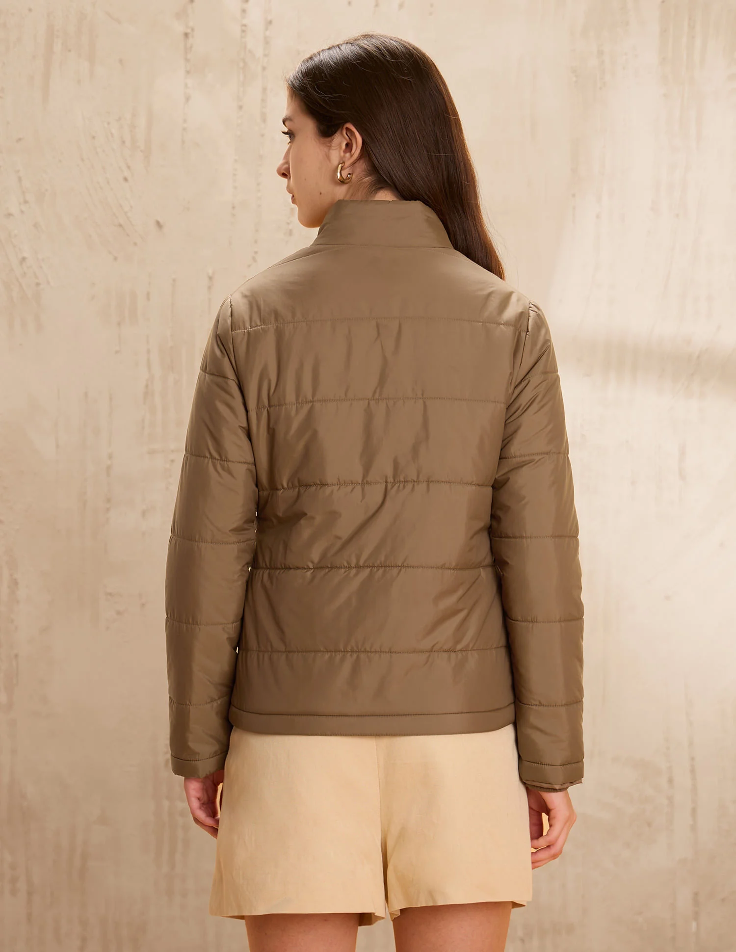 Skinny Fit Solid Padded Jacket - Image 5