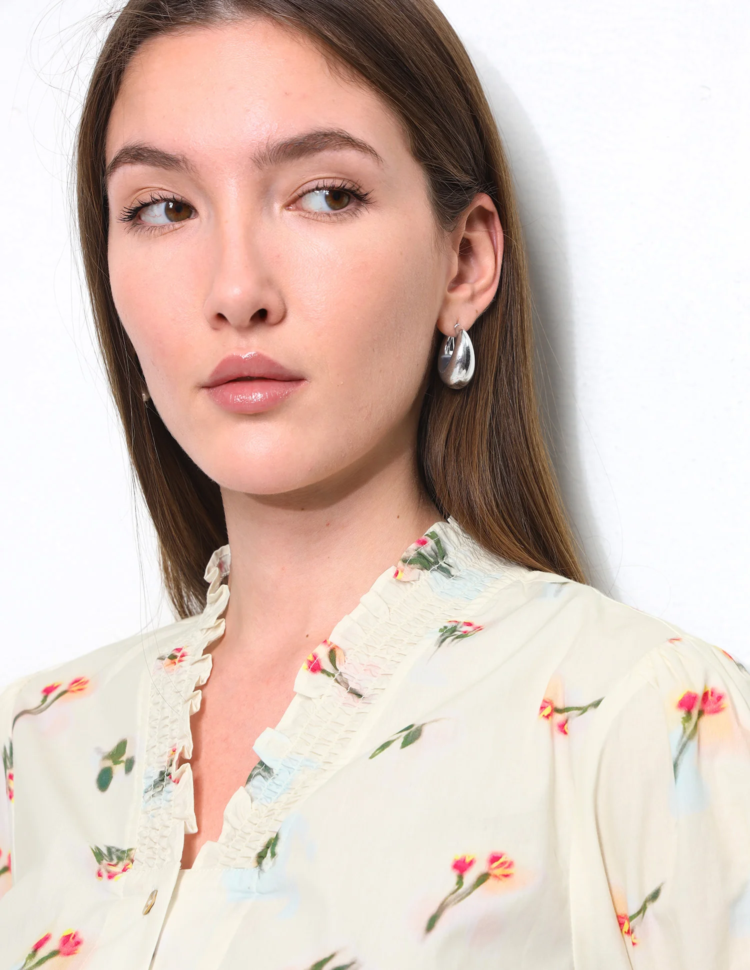 Smocking Floral Printed Top - Image 7