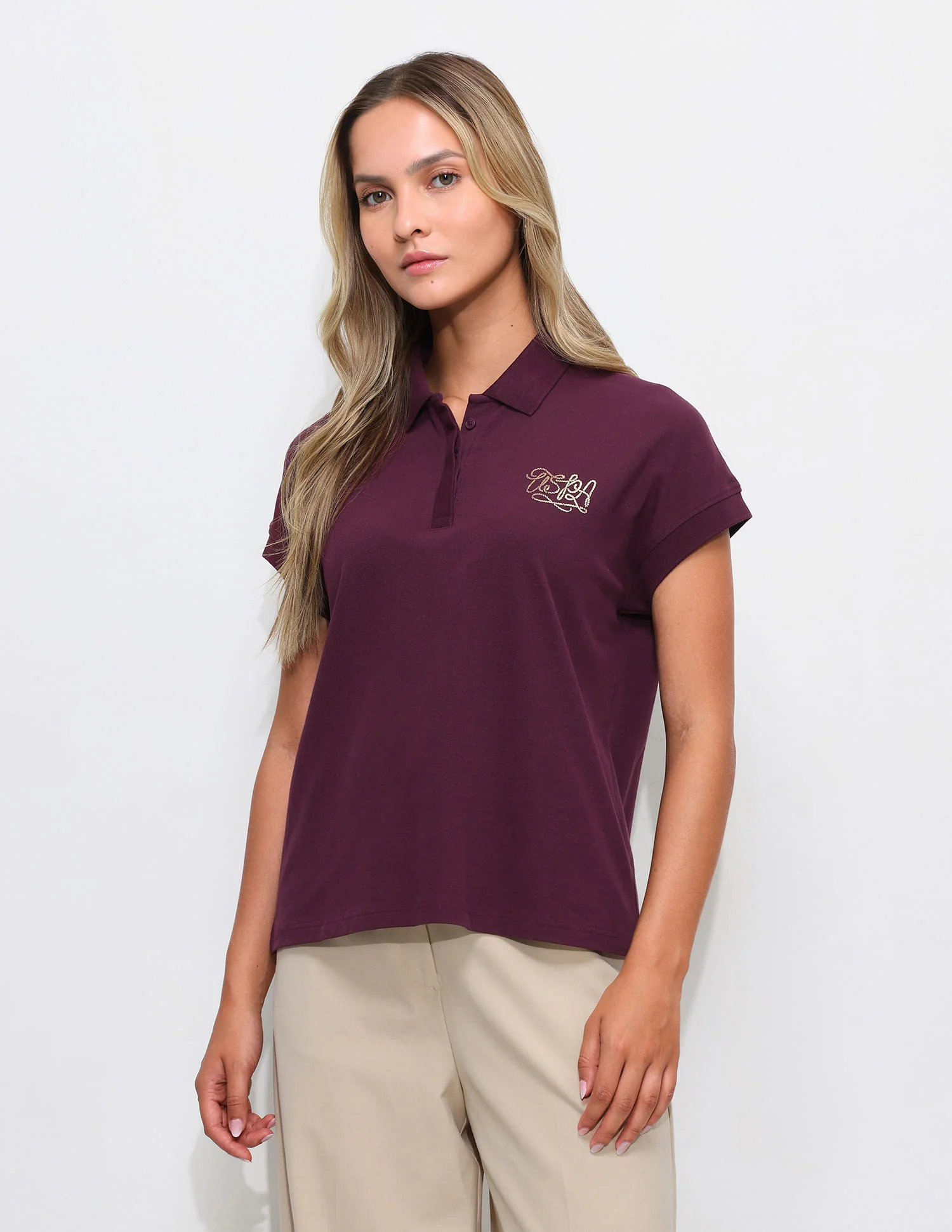 Solid Boxy Fit Polo Shirt - Image 4