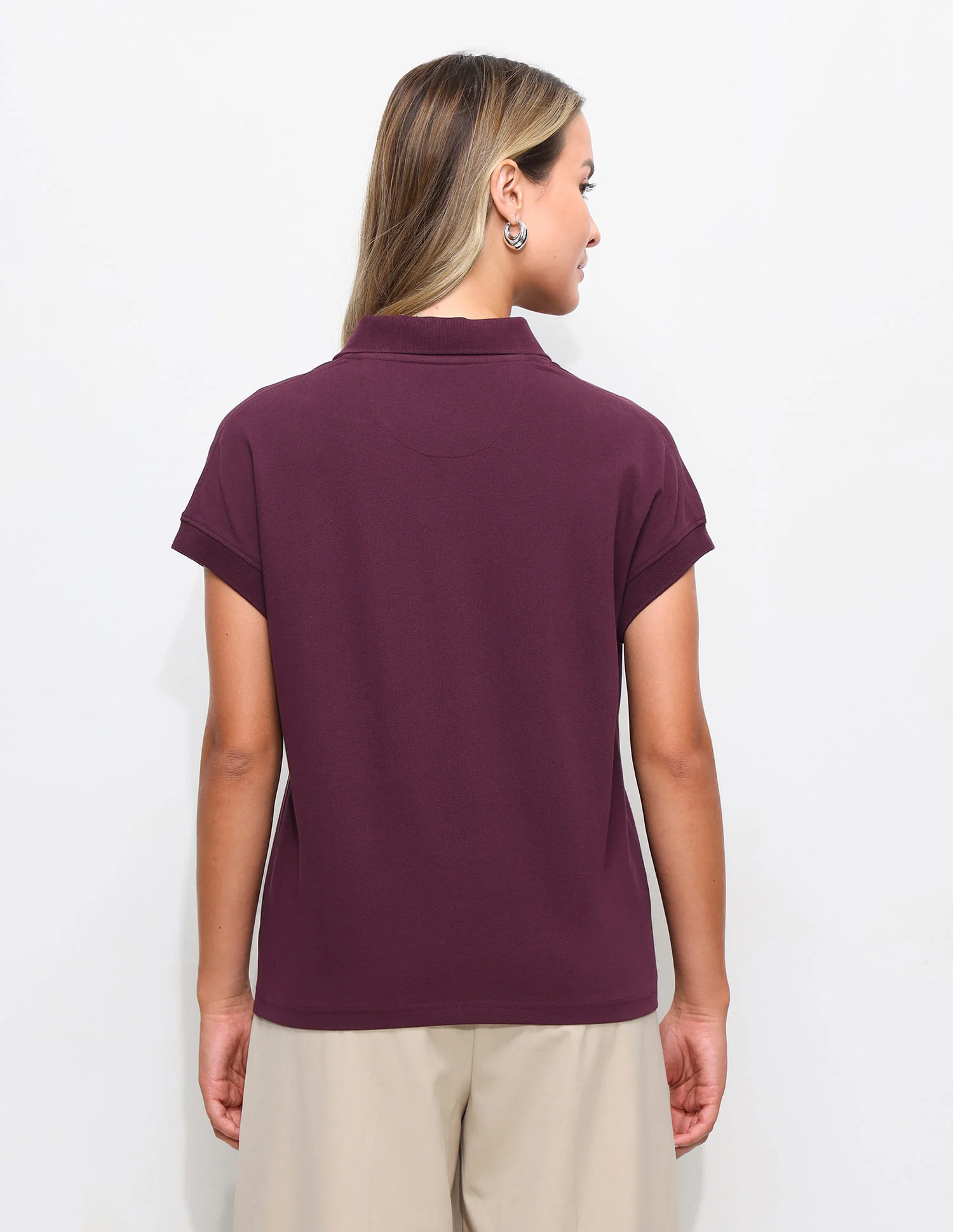 Solid Boxy Fit Polo Shirt - Image 5