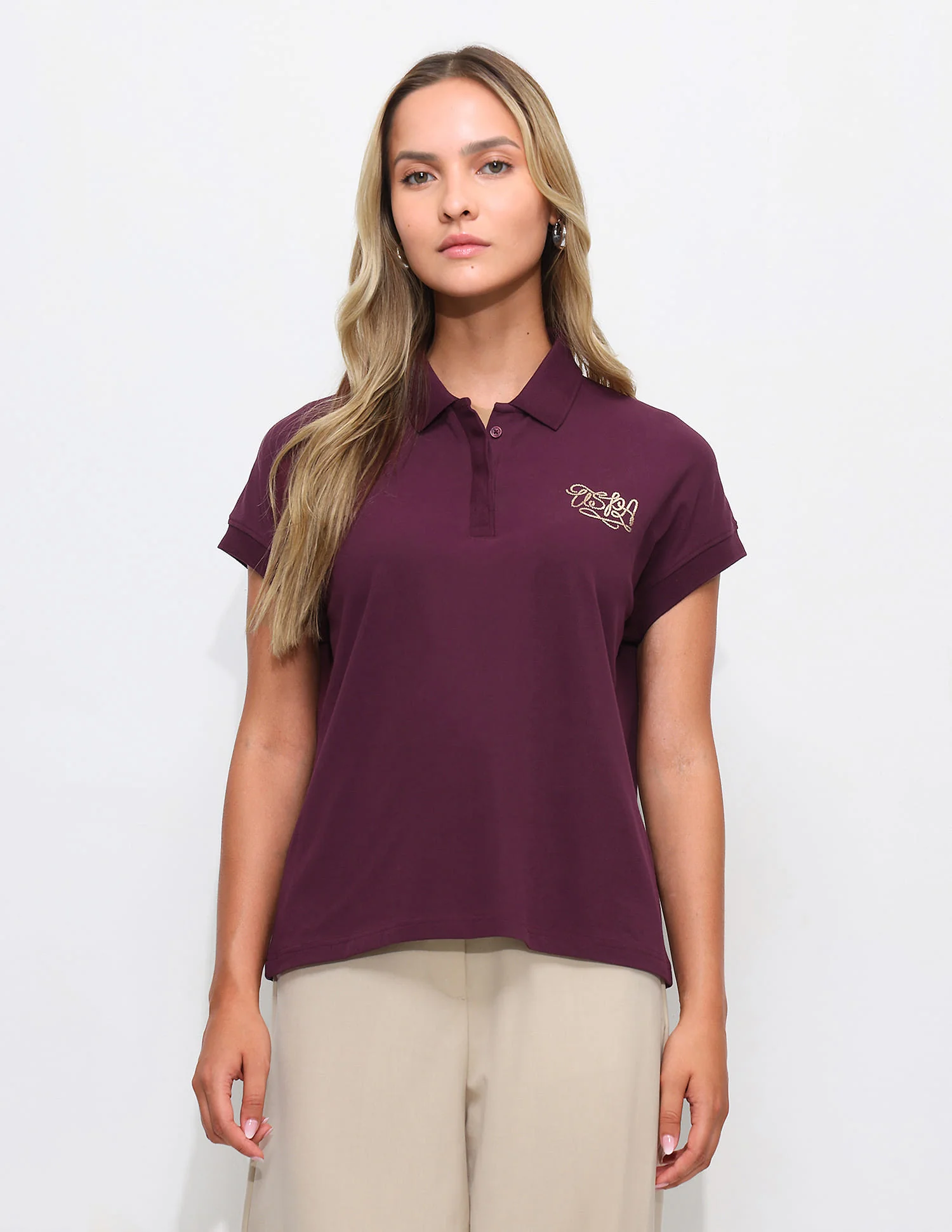 Solid Boxy Fit Polo Shirt - Image 6