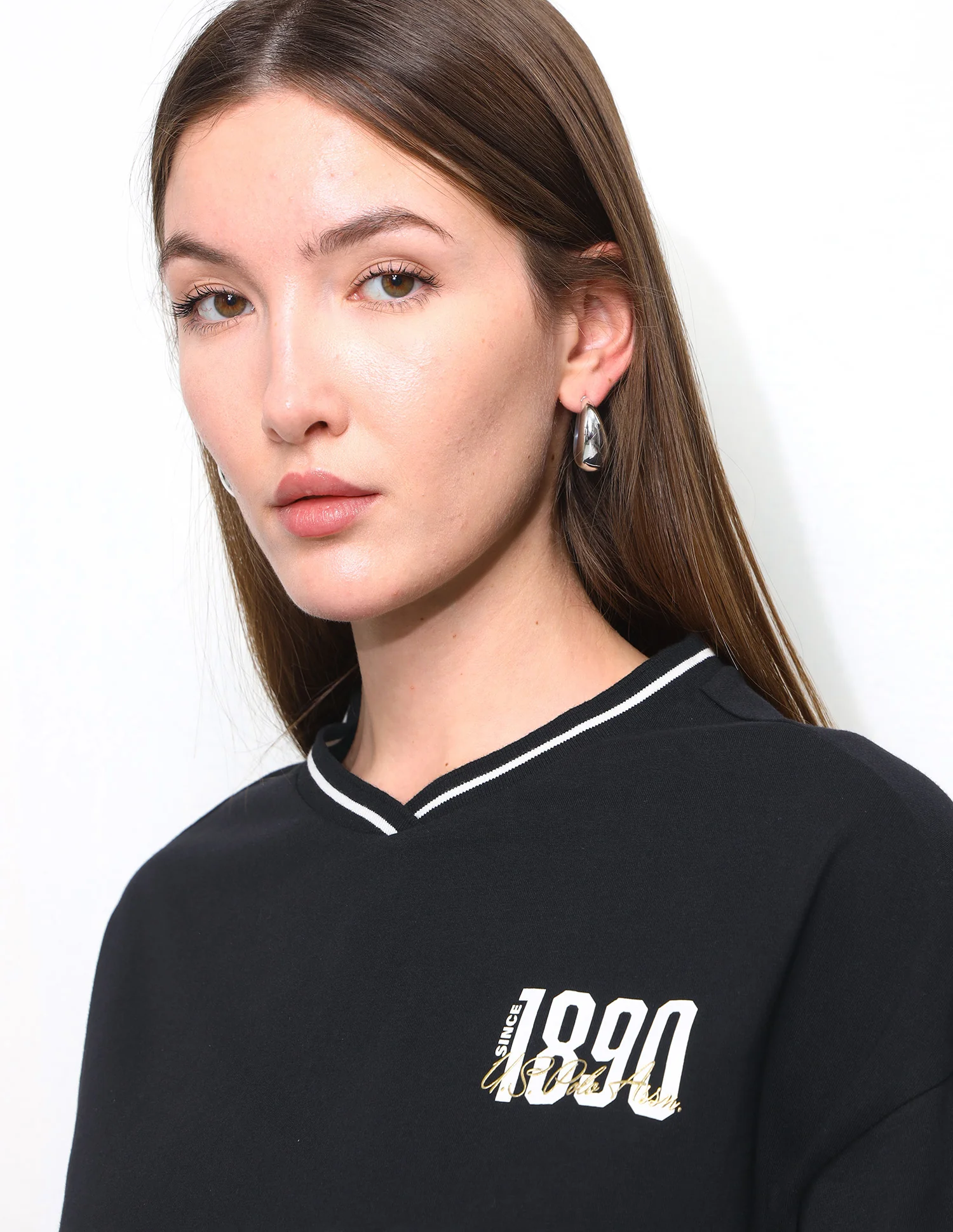 Solid Boxy Fit Varsity T-Shirt - Image 7