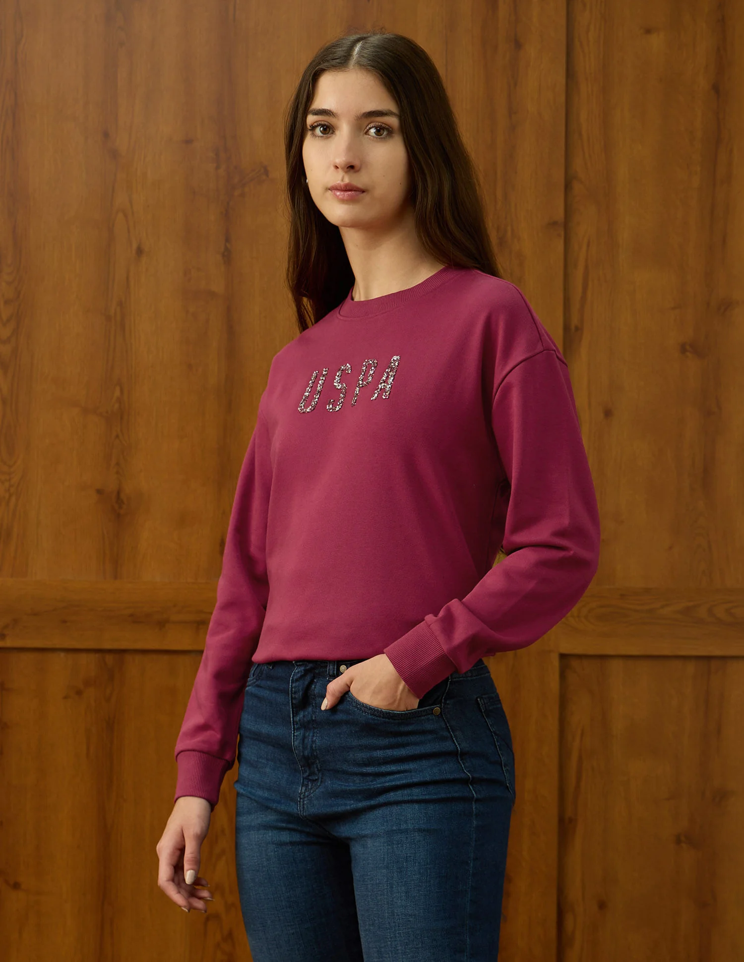 Solid Drop Shoulder Sweatshirt - Image 4