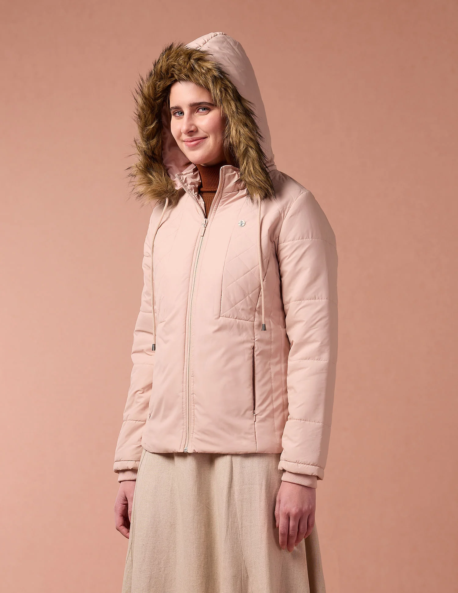 Solid Hooded Puffer Jacket - Image 4