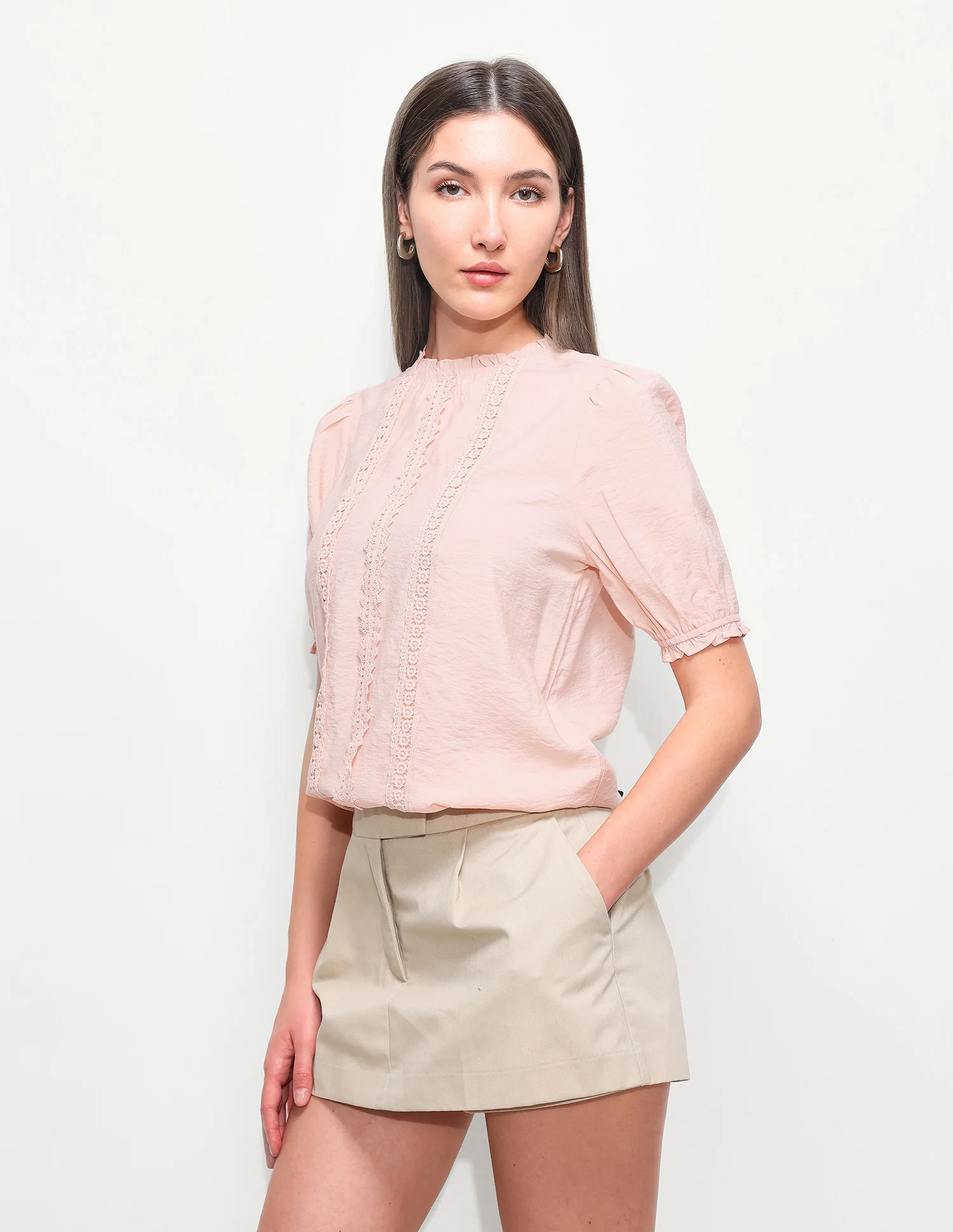 Solid Lace Regular Fit Top - Image 4