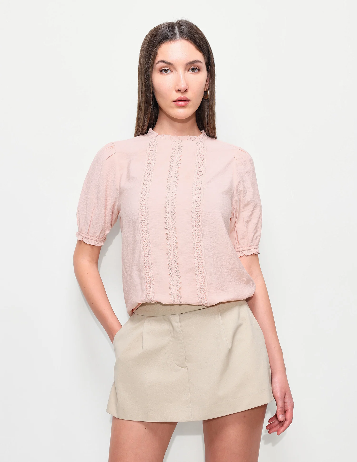 Solid Lace Regular Fit Top - Image 6