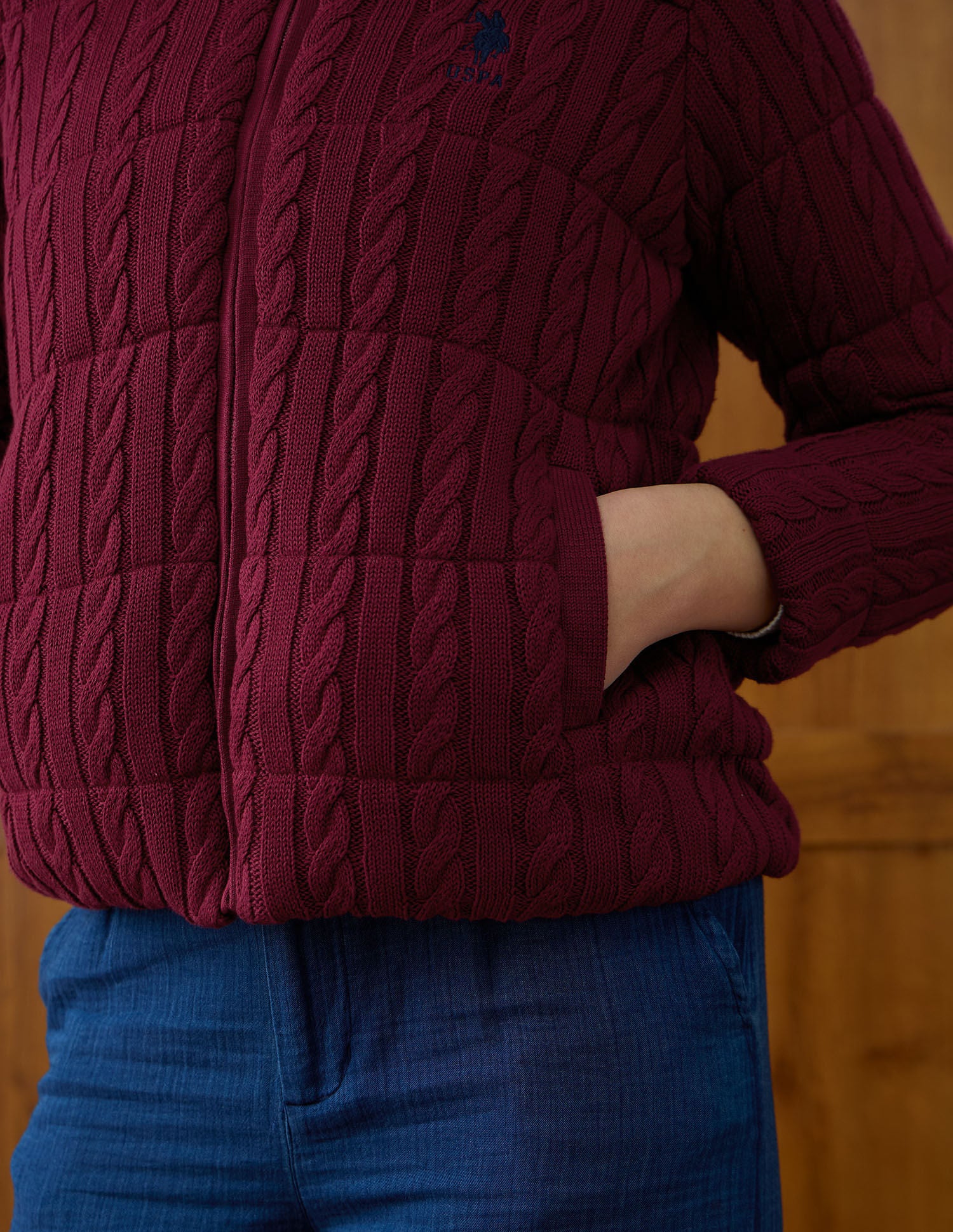 Solid Regular Fit High Neck Jacket - Image 8