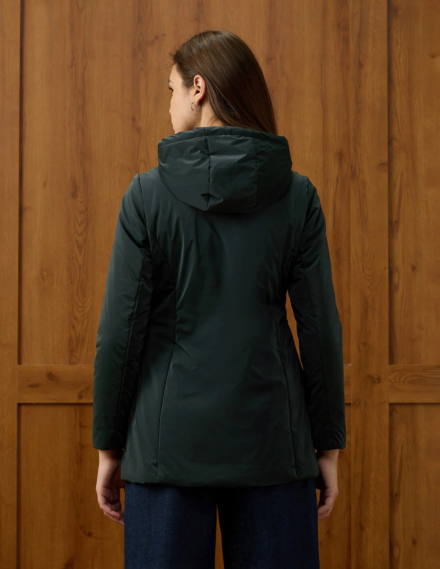 Solid Regular Fit Hooded Jacket - Image 5
