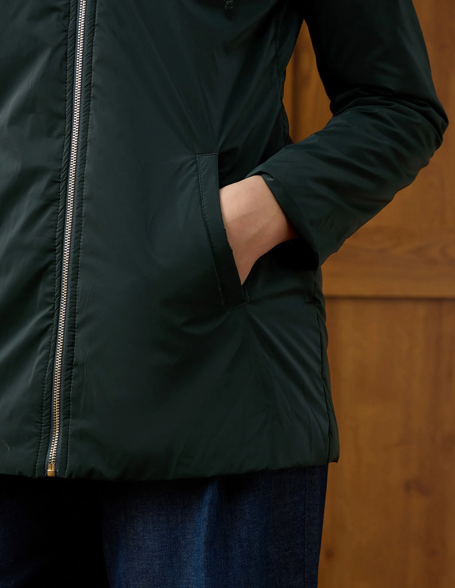 Solid Regular Fit Hooded Jacket - Image 8