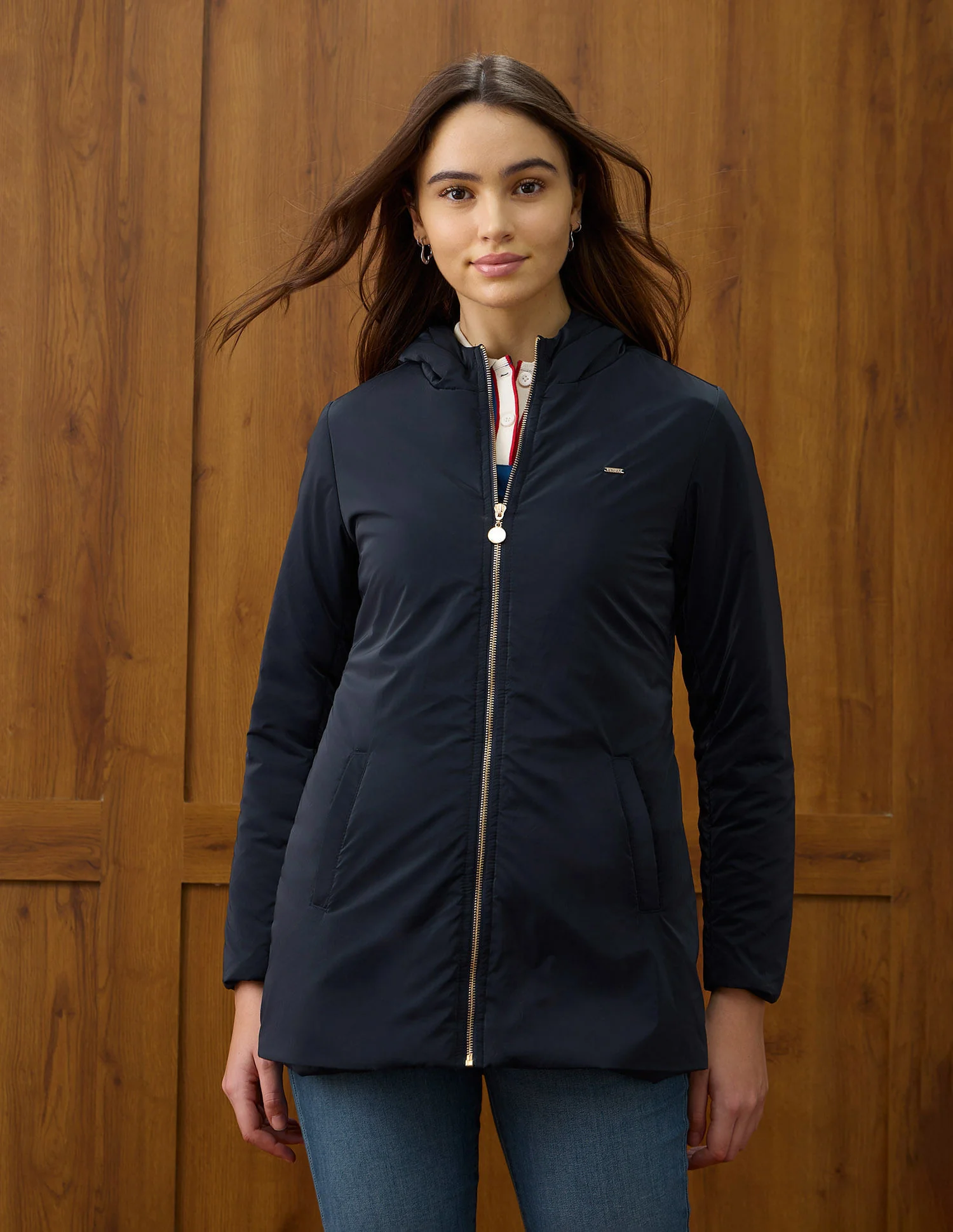 Solid Regular Fit Hooded Jacket - Image 6