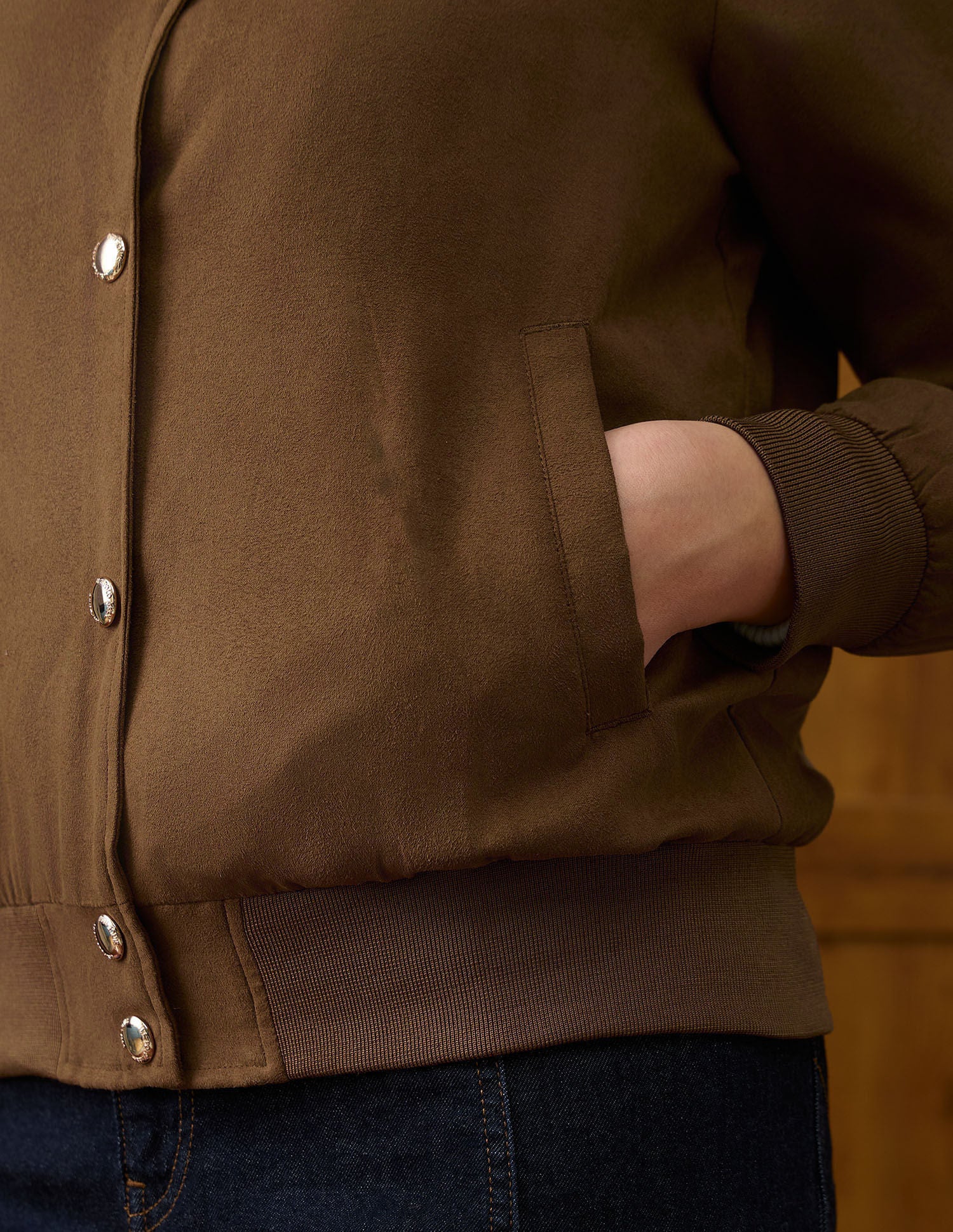 Solid Regular Fit Jacket - Image 8
