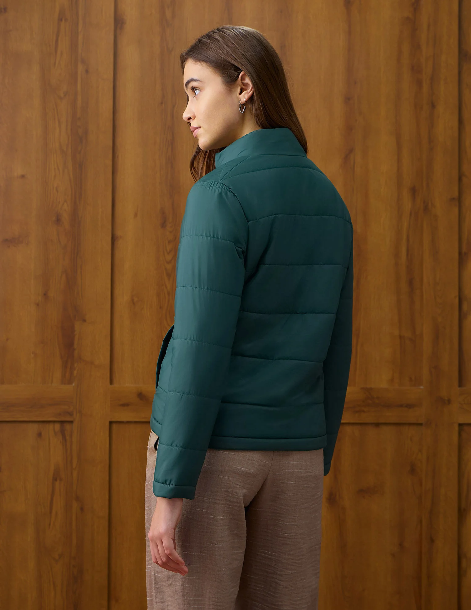 Solid Regular Fit Jacket - Image 5