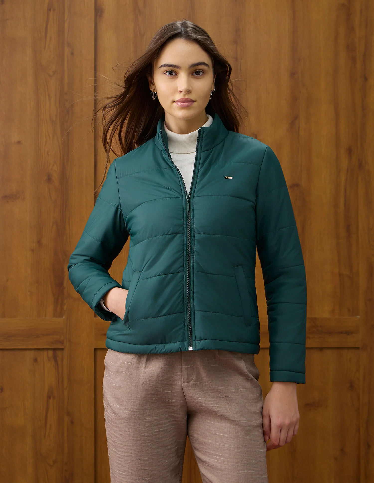 Solid Regular Fit Jacket - Image 6