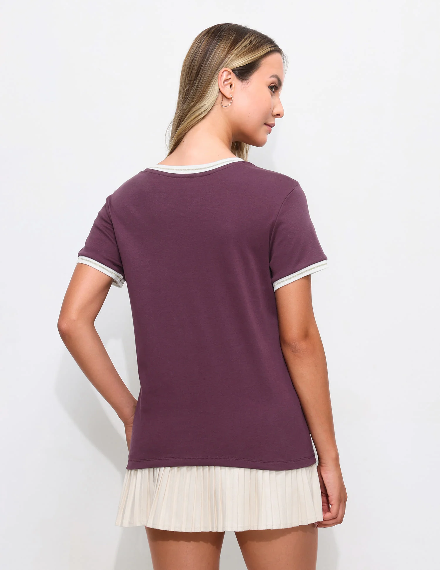 Solid Regular Fit Lurex T-Shirt - Image 5