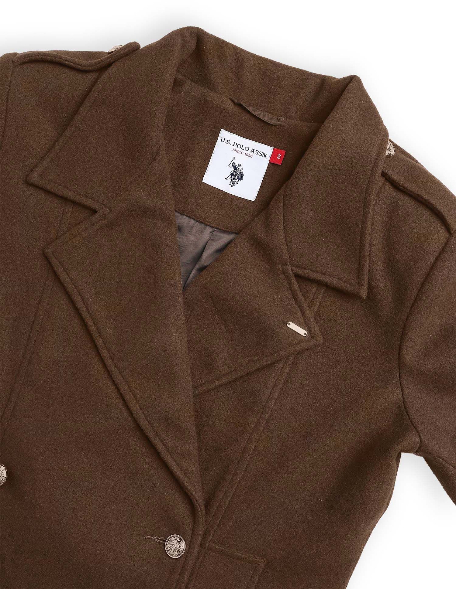 Solid Regular Fit Double Breasted Jacket - Image 2