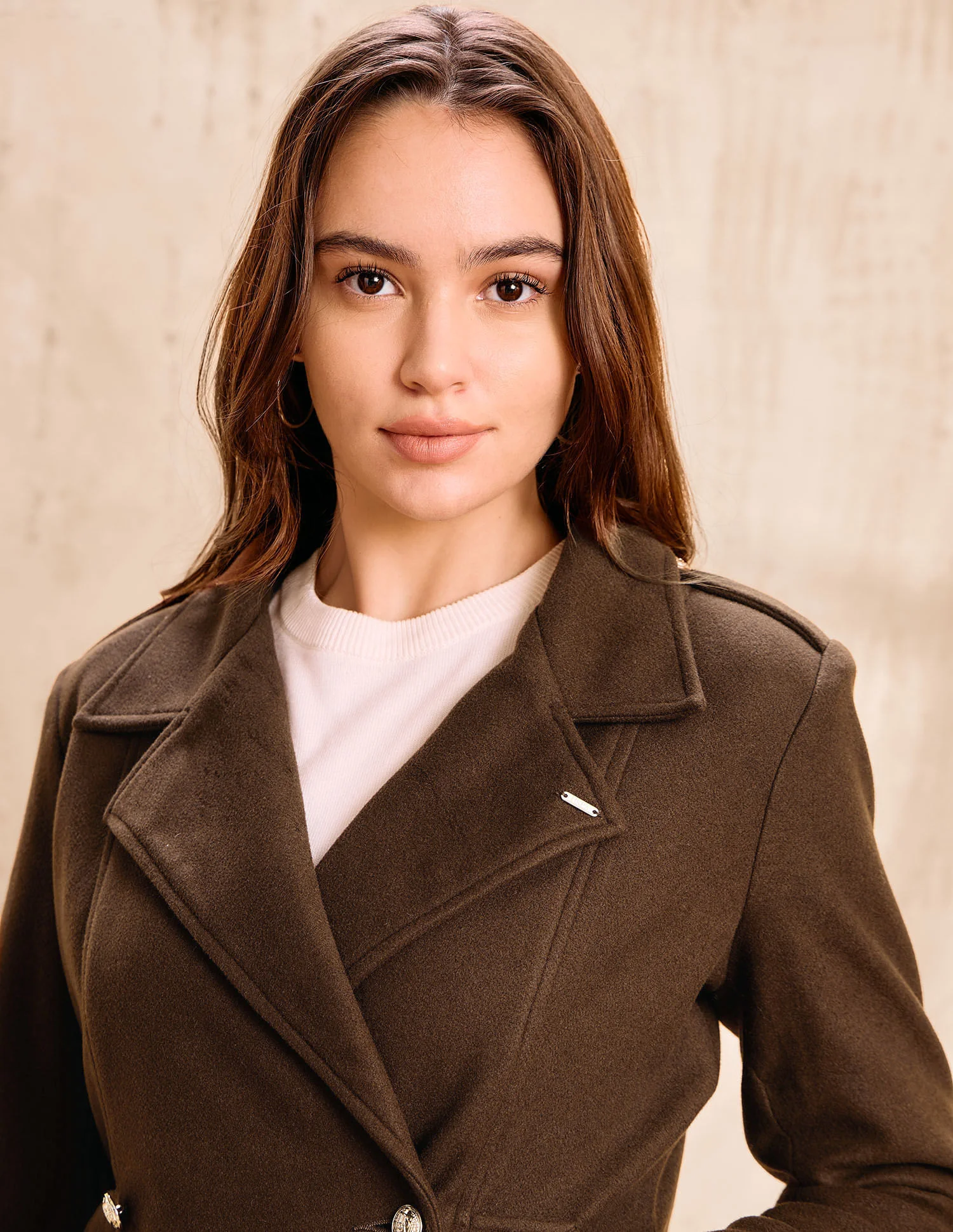 Solid Regular Fit Double Breasted Jacket - Image 7