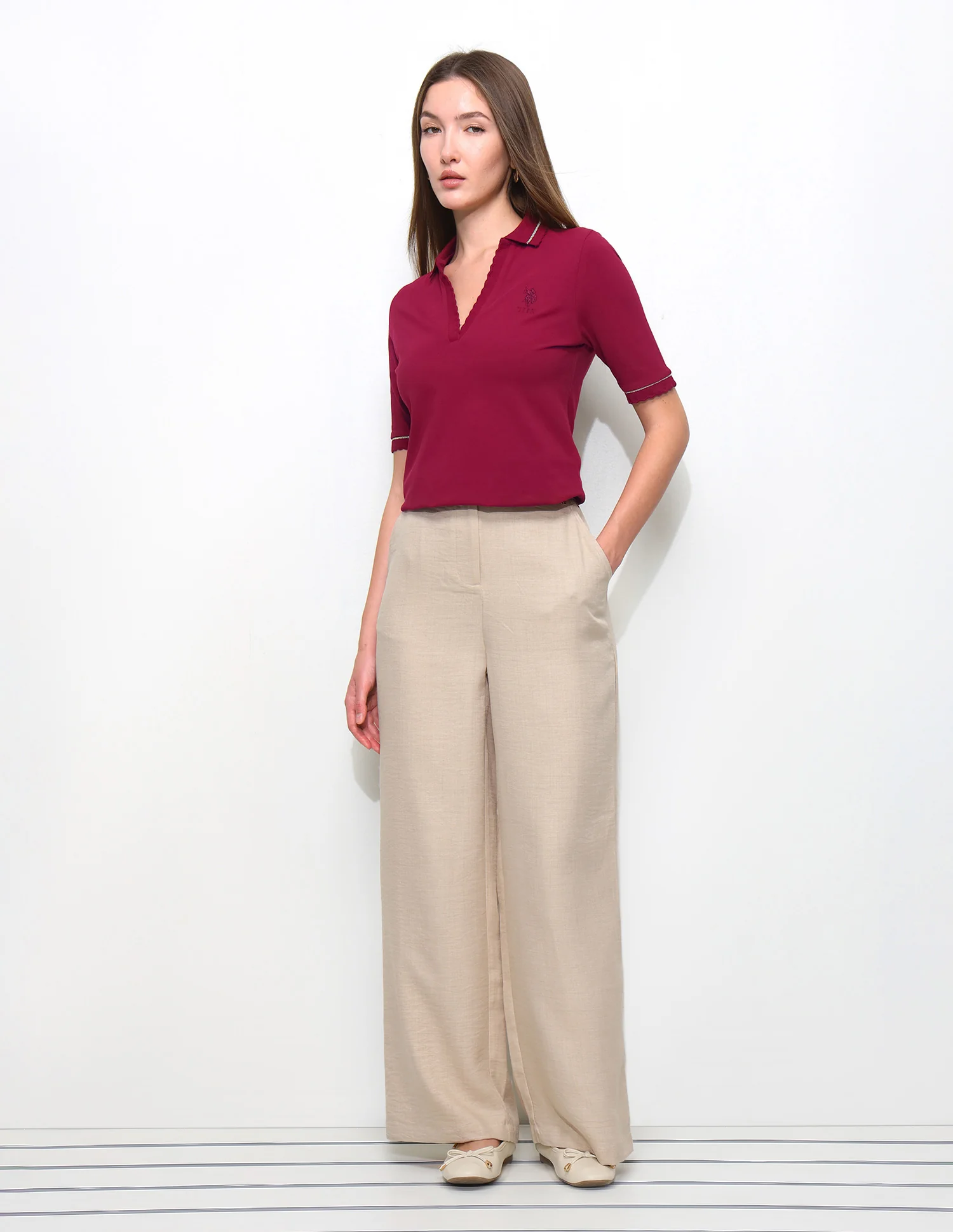 Solid Regular Fit Polo Shirt - Image 3