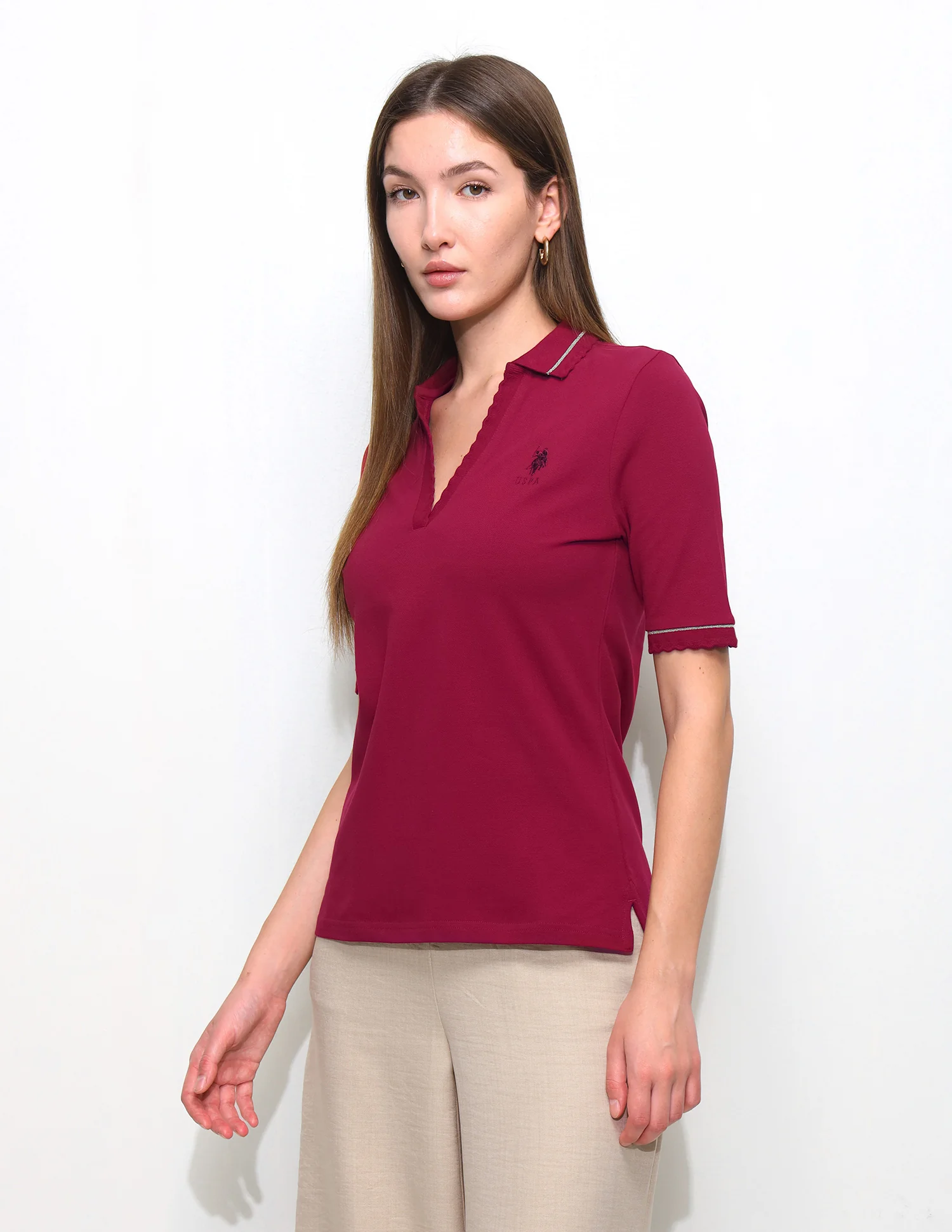 Solid Regular Fit Polo Shirt - Image 4