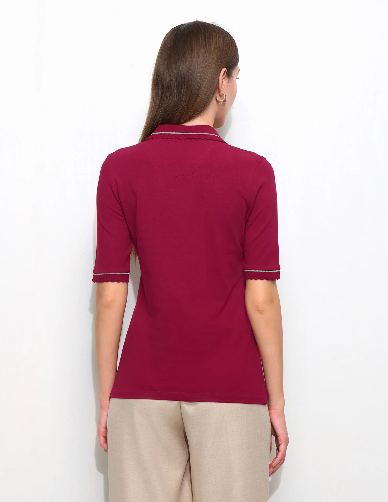Solid Regular Fit Polo Shirt - Image 5