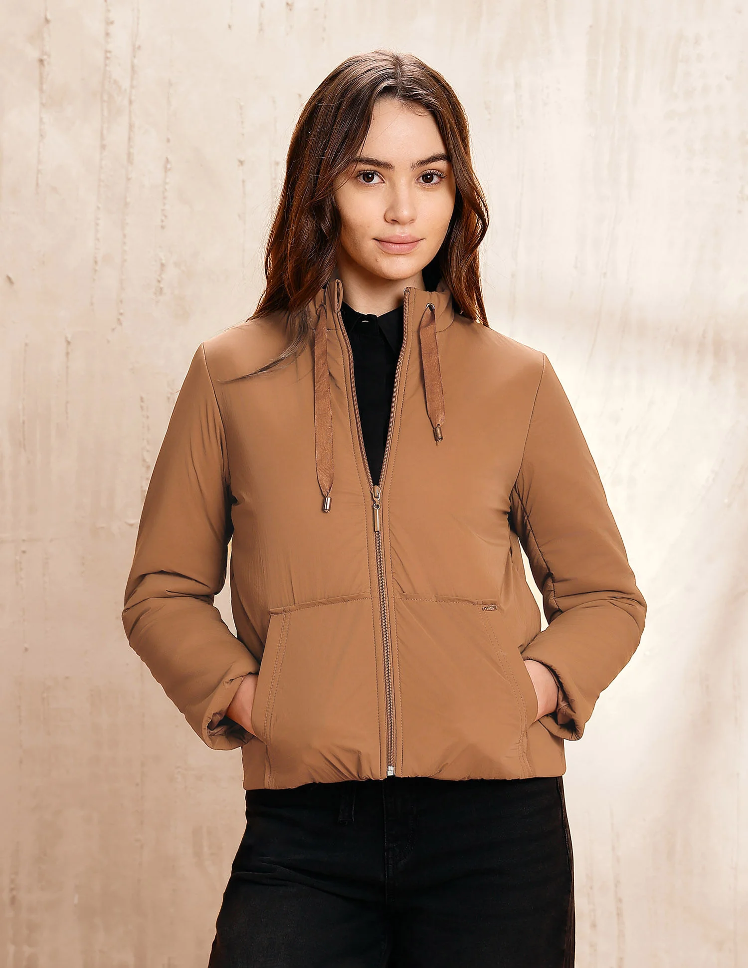 Solid Regular Fit Puffer Jacket - Image 6