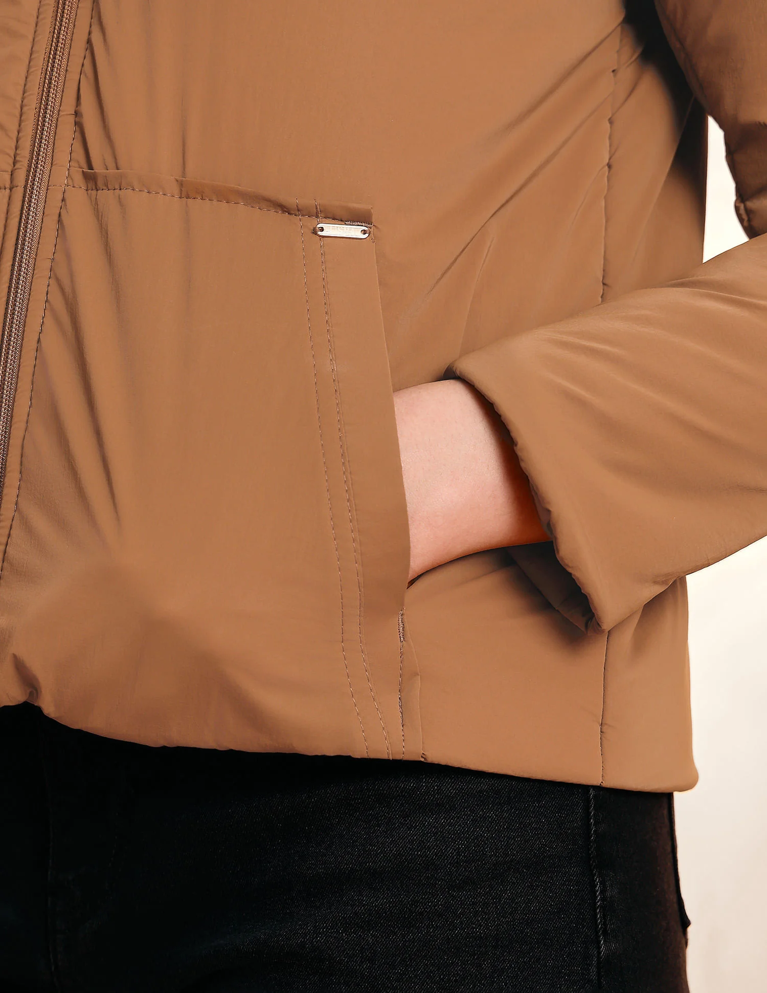Solid Regular Fit Puffer Jacket - Image 8