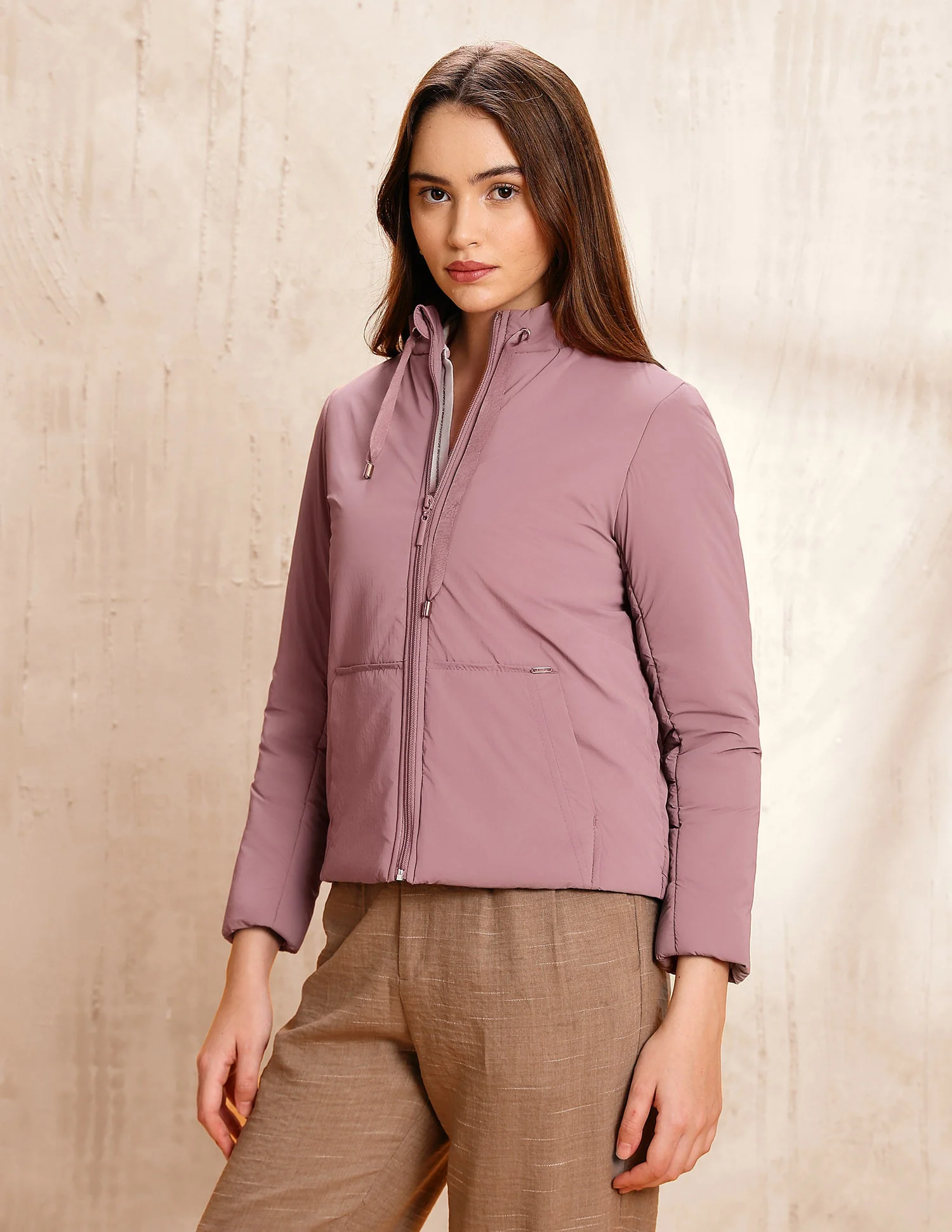 Solid Regular Fit Puffer Jacket - Image 4