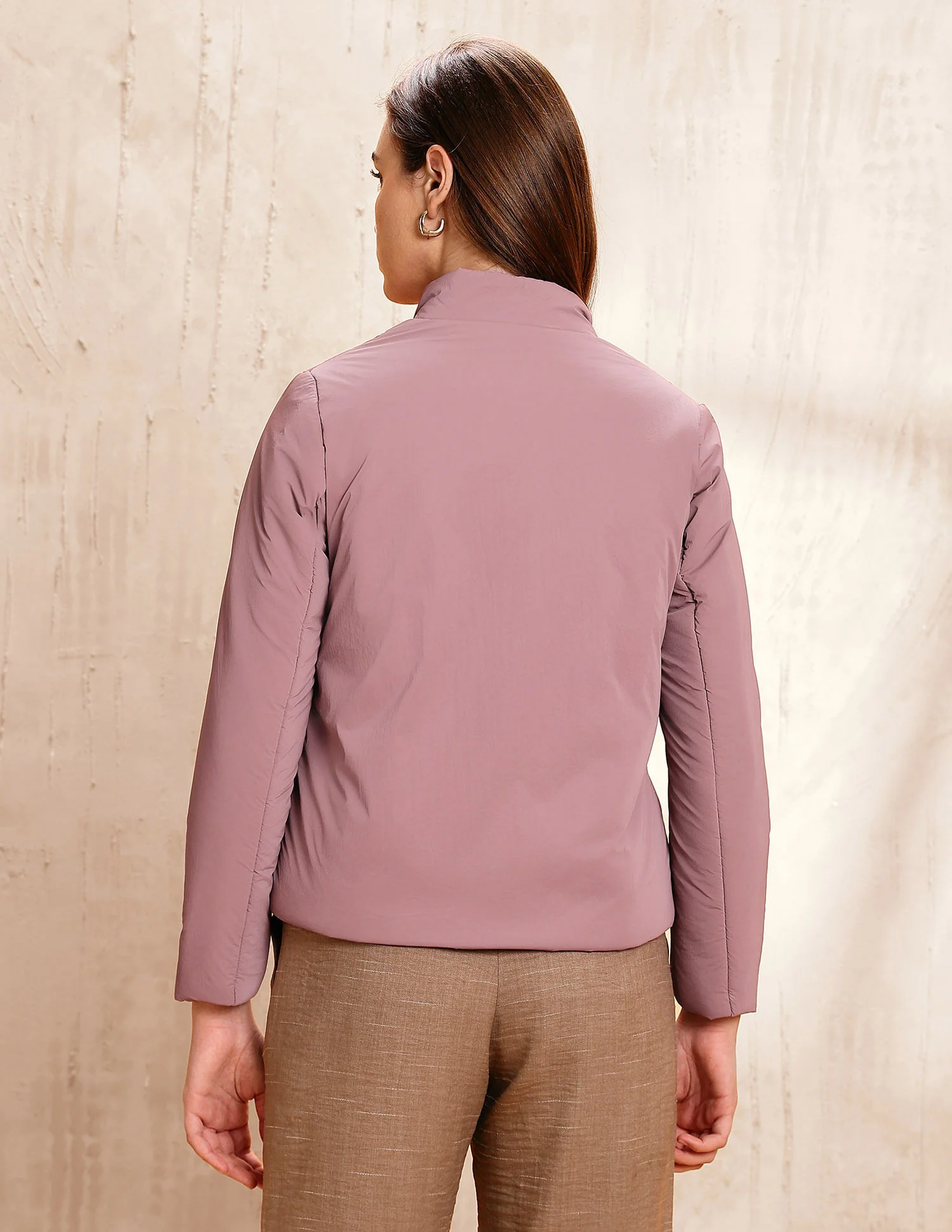 Solid Regular Fit Puffer Jacket - Image 5