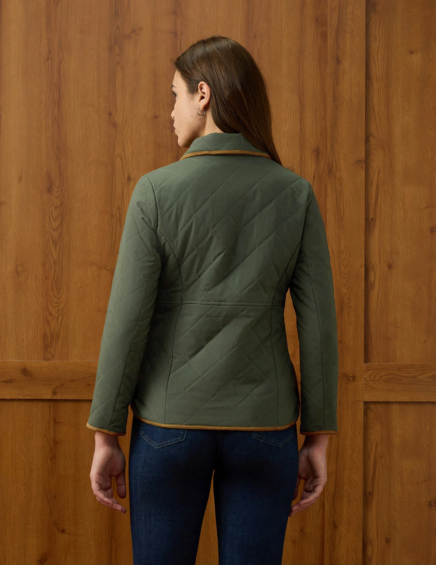 Solid Regular Fit Quilted Jacket - Image 5