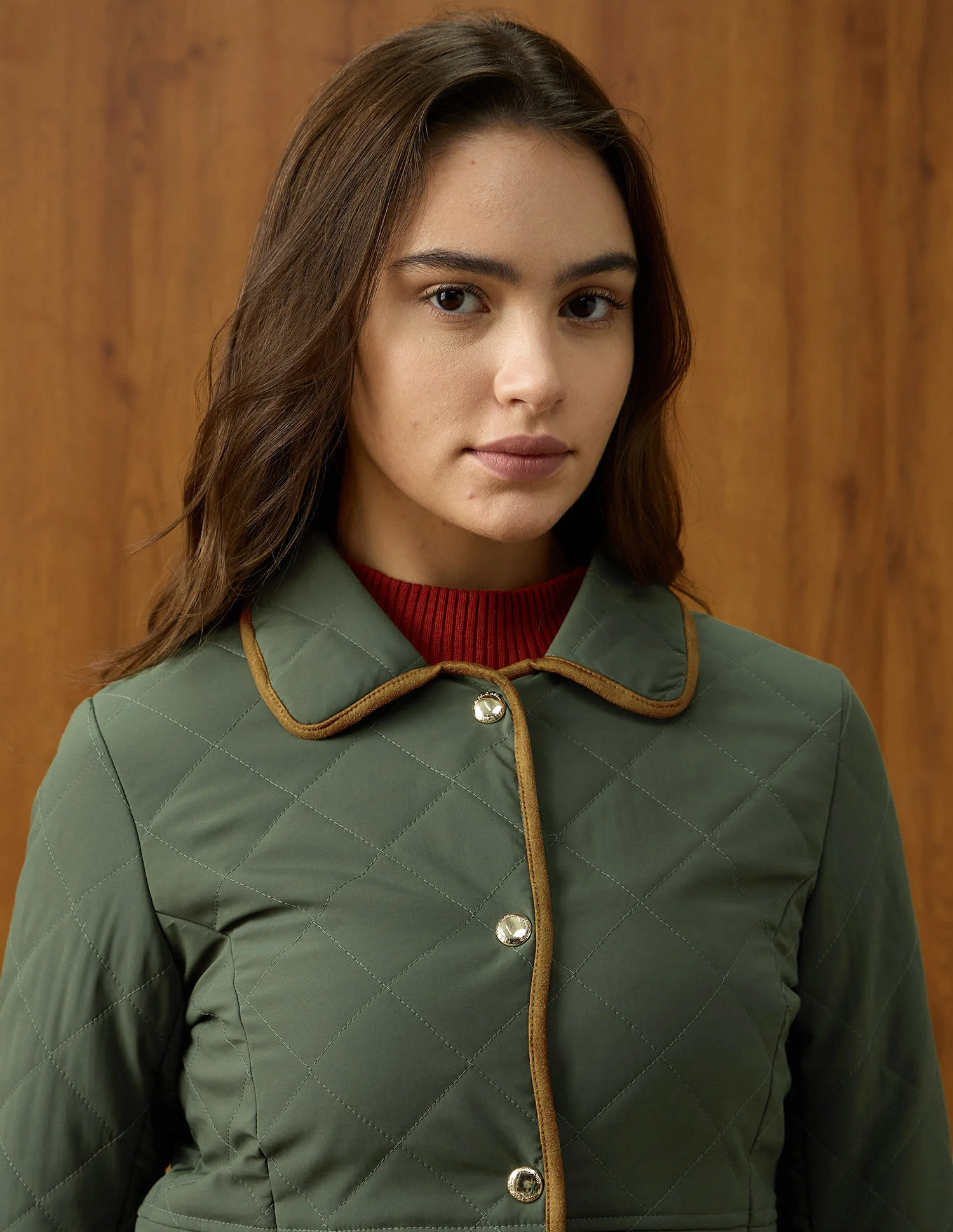Solid Regular Fit Quilted Jacket - Image 7