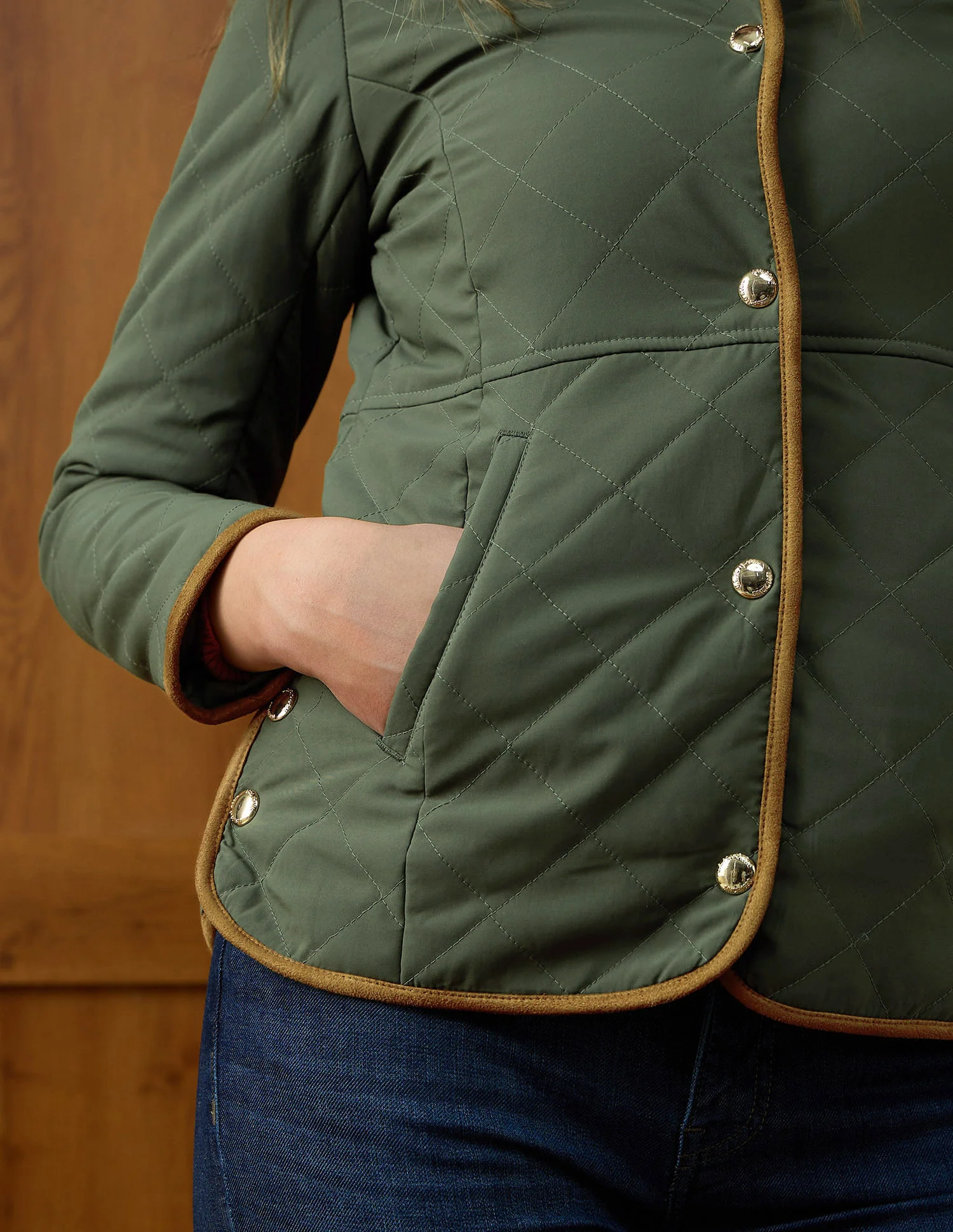 Solid Regular Fit Quilted Jacket - Image 8